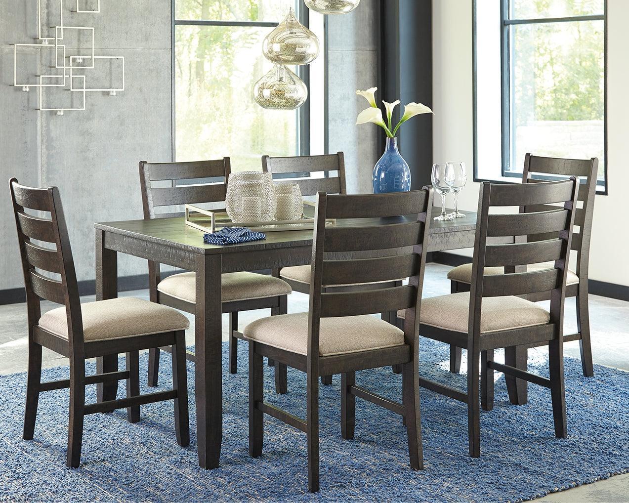 Rokane Brown Synthetic Dining Table And Chairs (Set of 7) - Image 1