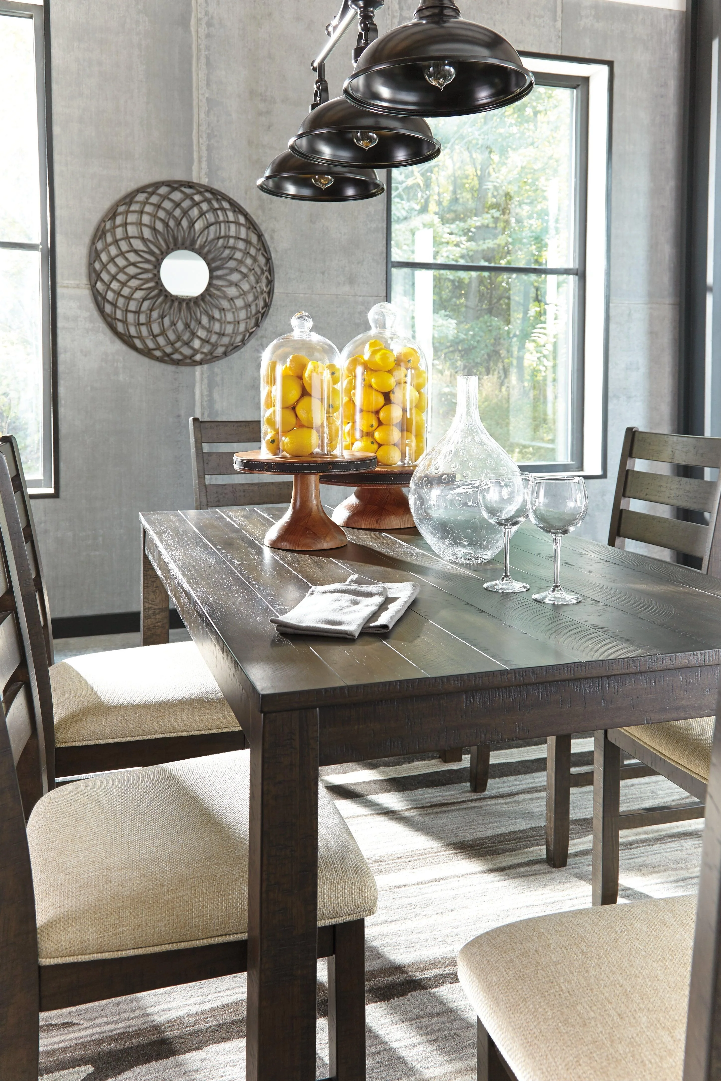 Rokane Brown Synthetic Dining Table And Chairs (Set of 7) - Image 3