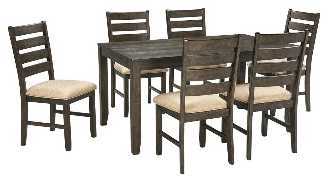 Rokane Brown Synthetic Dining Table And Chairs (Set of 7) - Image 2