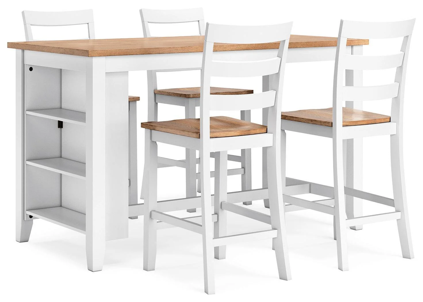 Gesthaven Natural/White Counter Height Dining Table and 4 Barstools - Image 2
