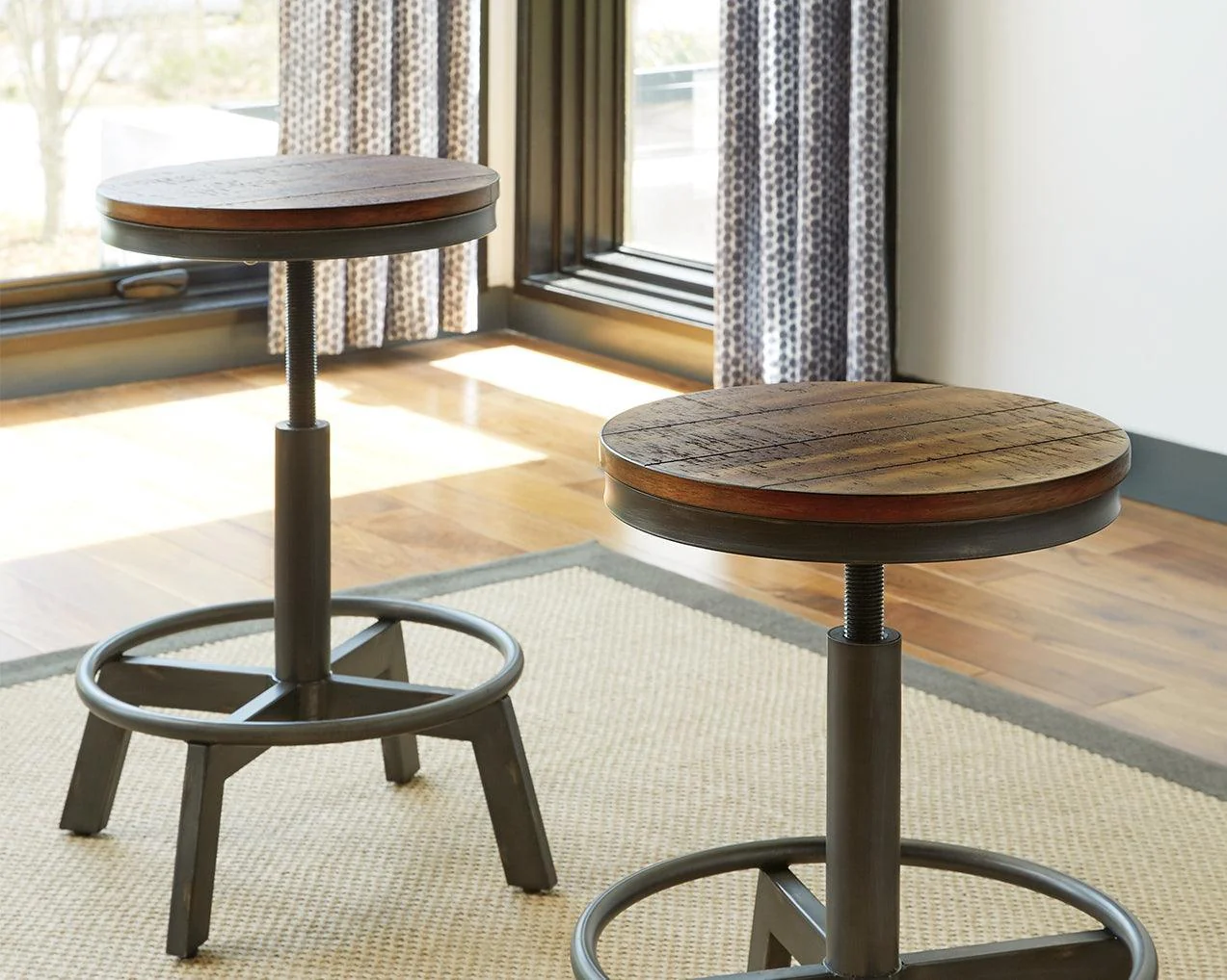 Torjin Brown Gray 2-Piece Bar Stool