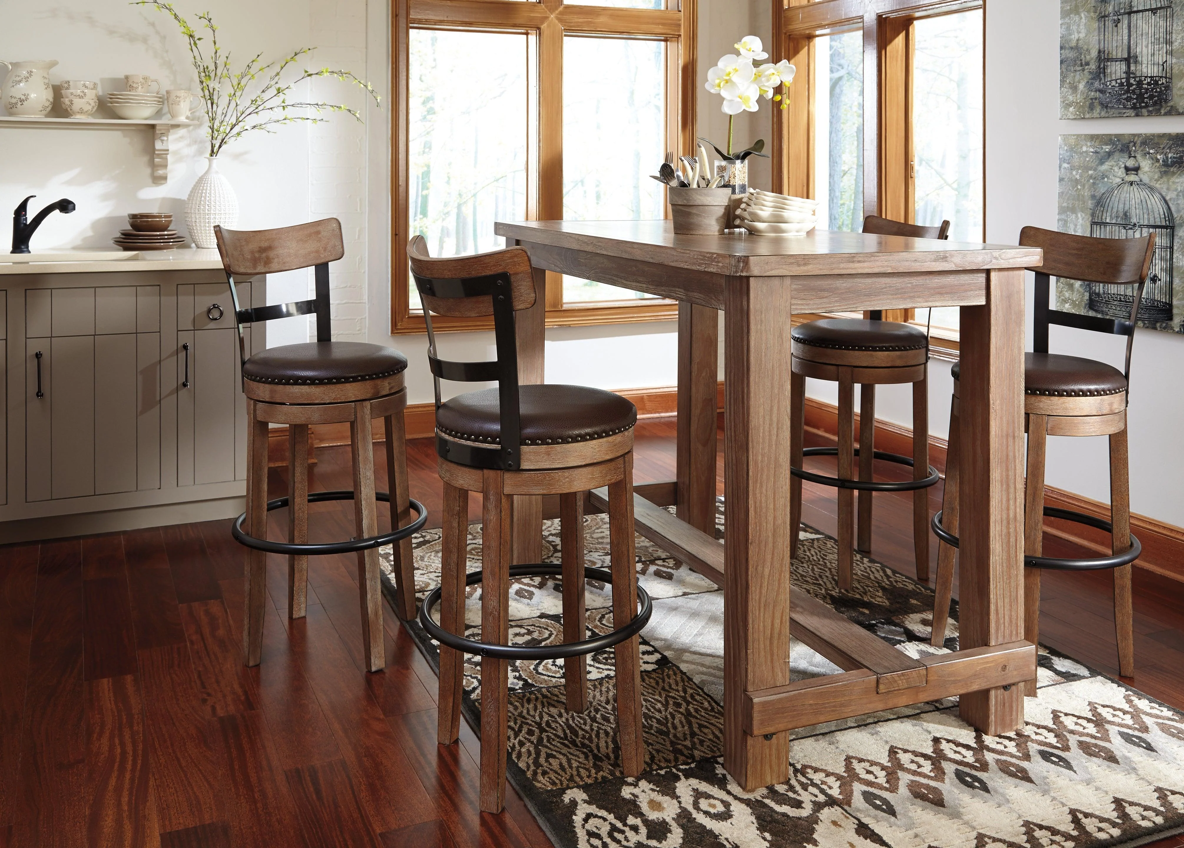 Pinnadel Light Brown Bar Height Stool - Image 3