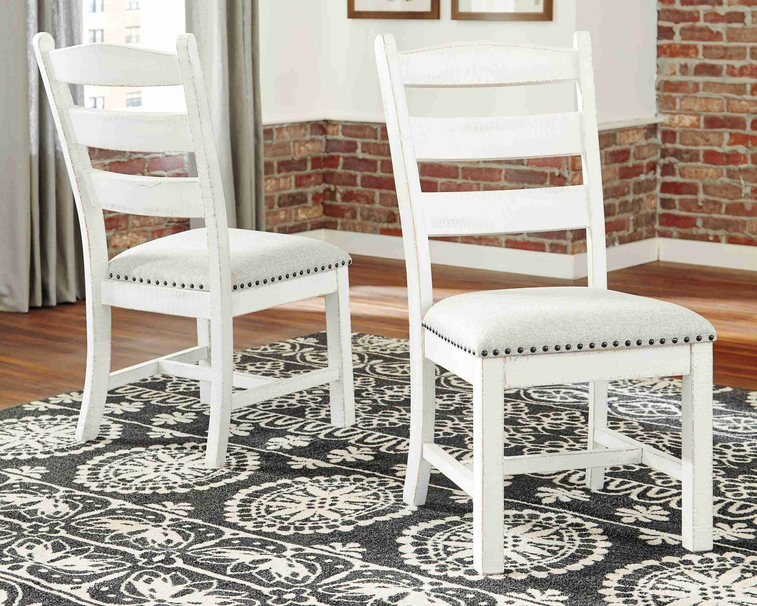 Valebeck Beige White Dining Chair - Image 3