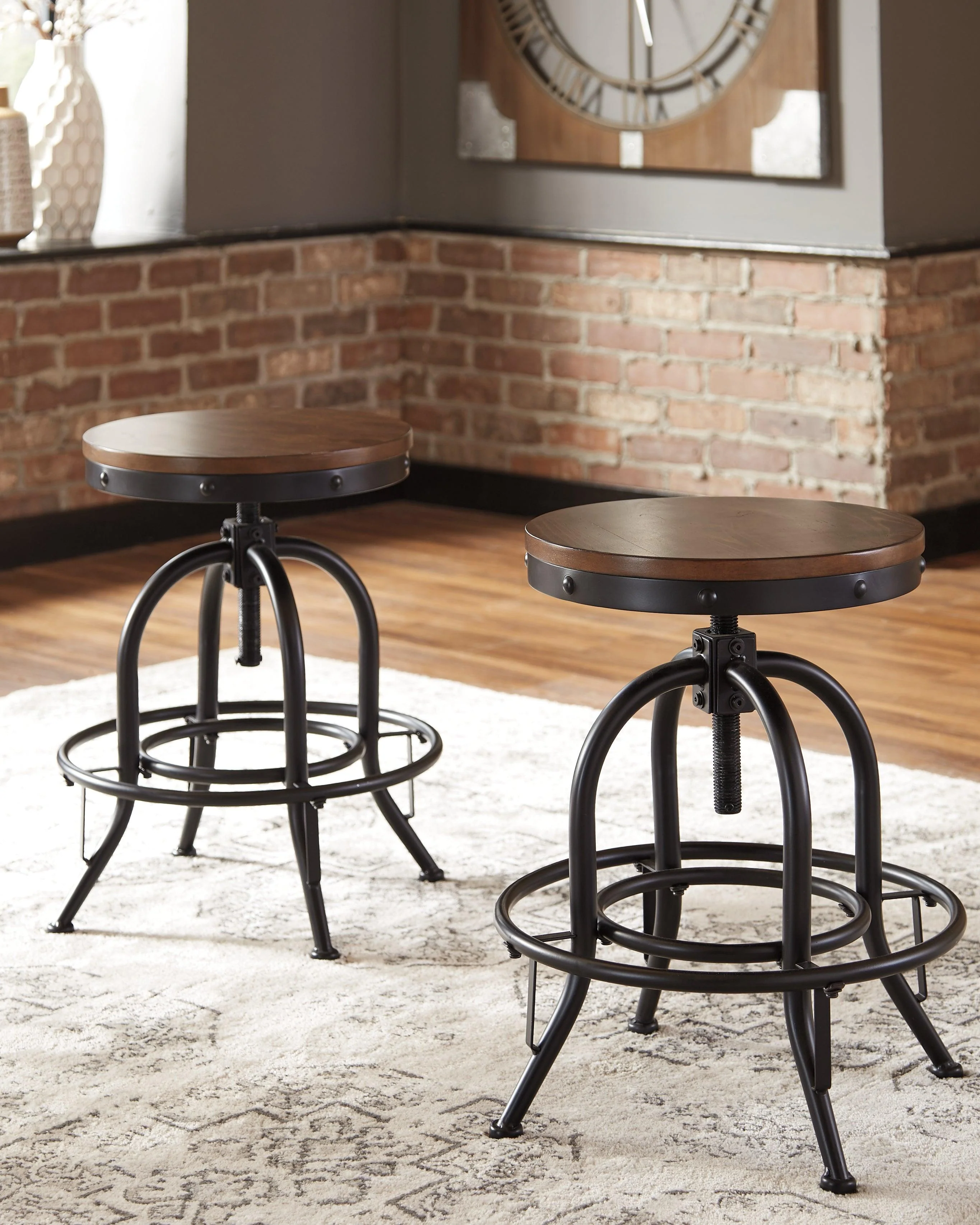 Valebeck Brown Black Counter Height Bar Stool - Image 3