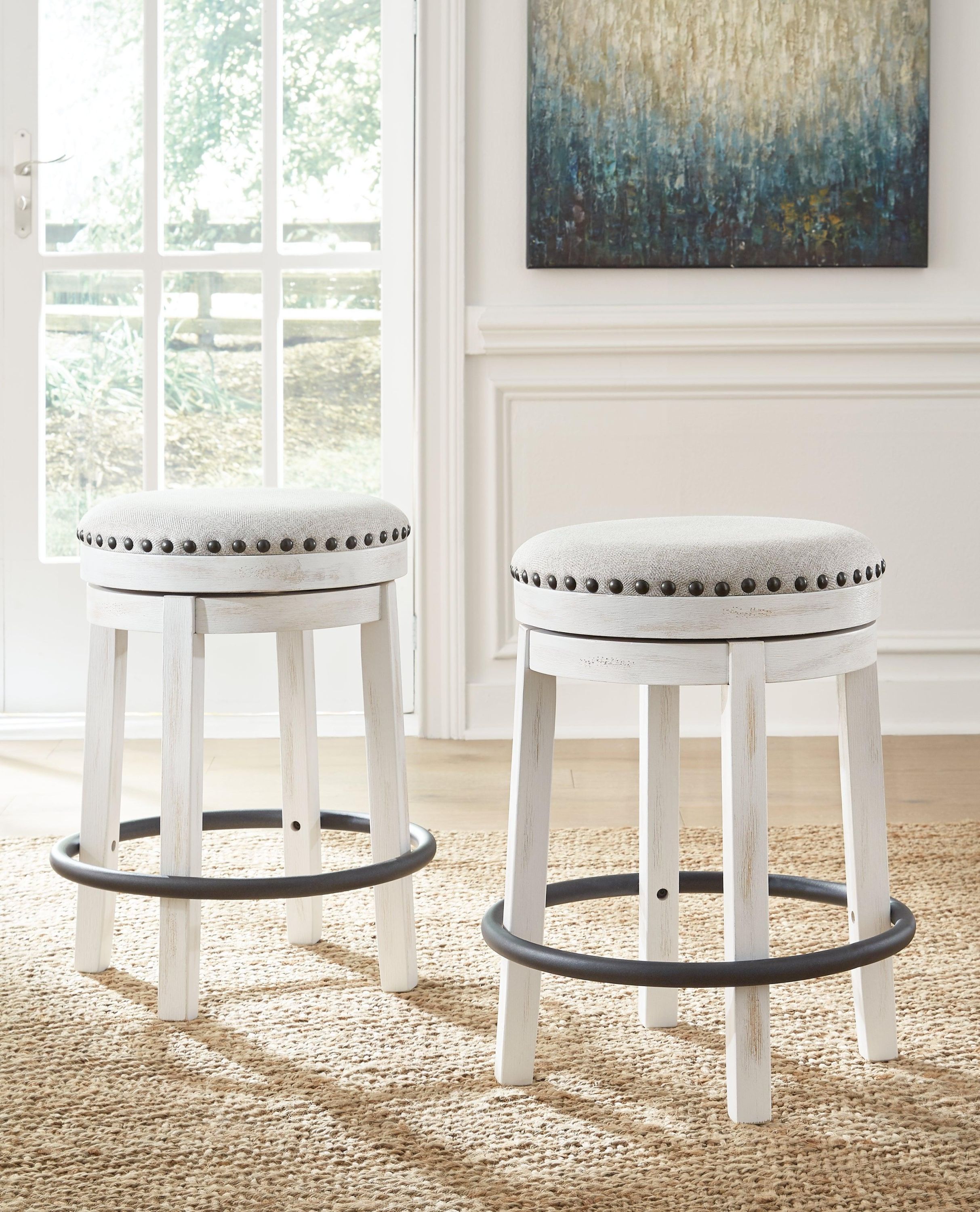 Valebeck White Black Counter Height Stool - Image 3