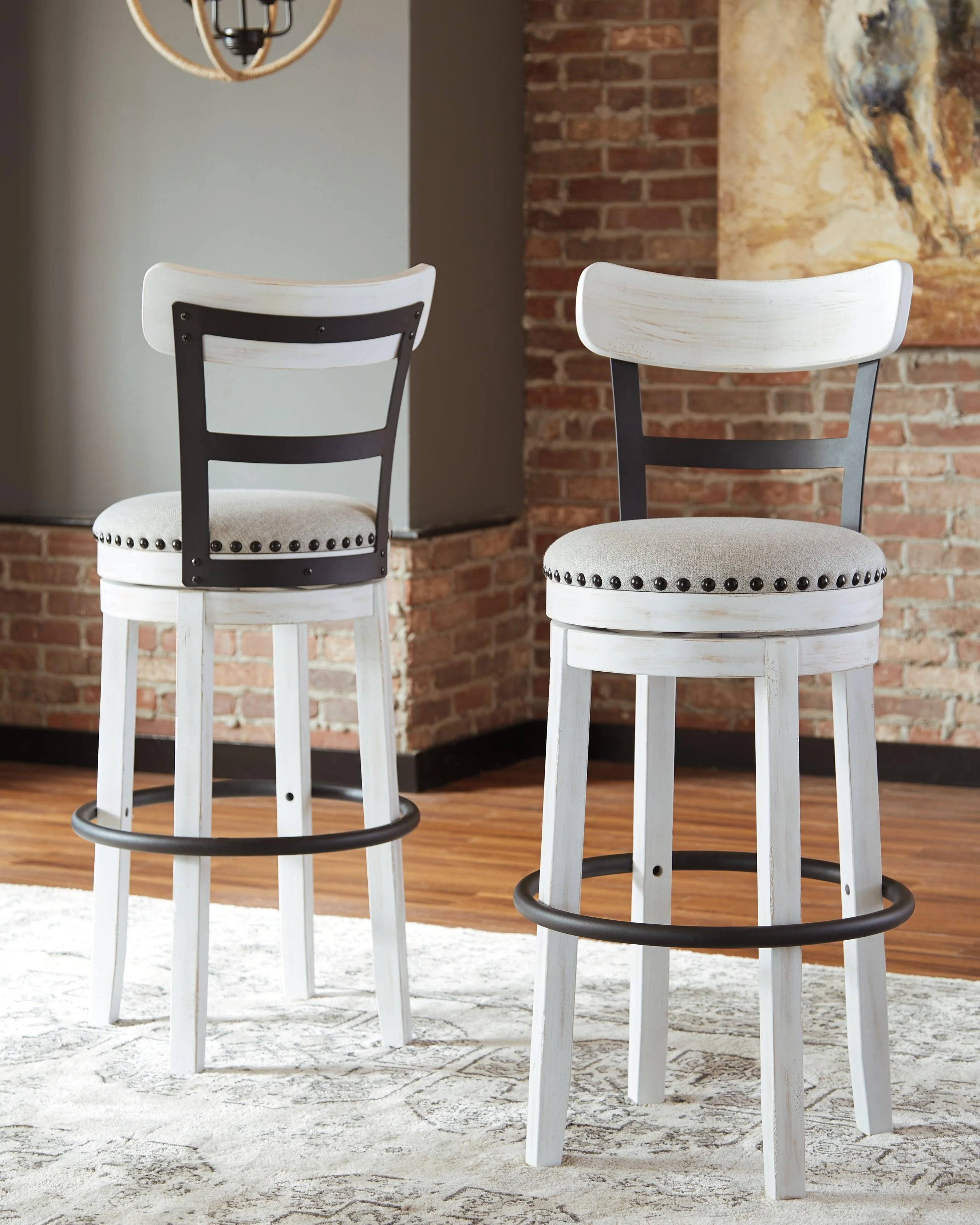 Valebeck White Bar Height Stool - Image 3