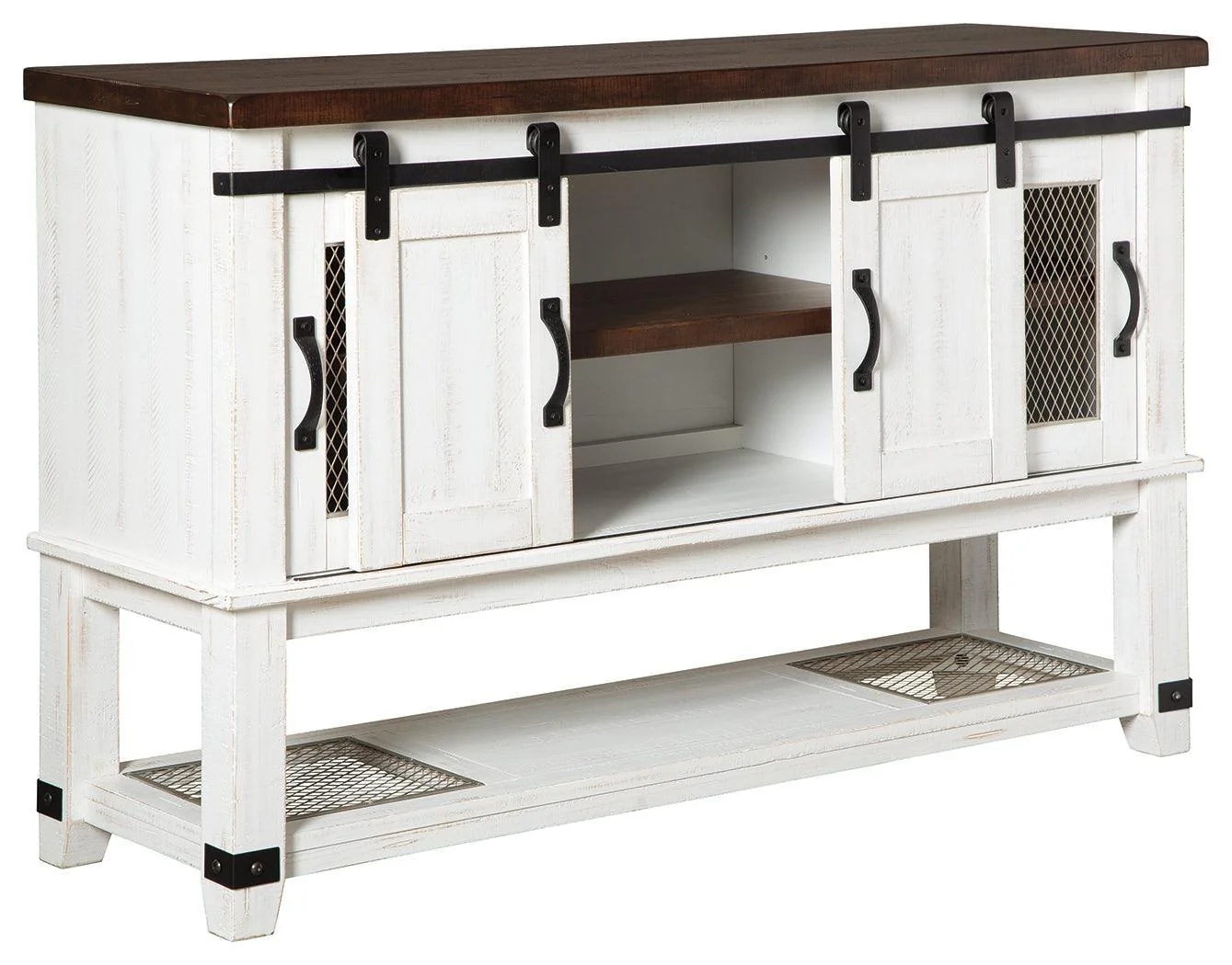 Valebeck White Brown Dining Server - Image 3