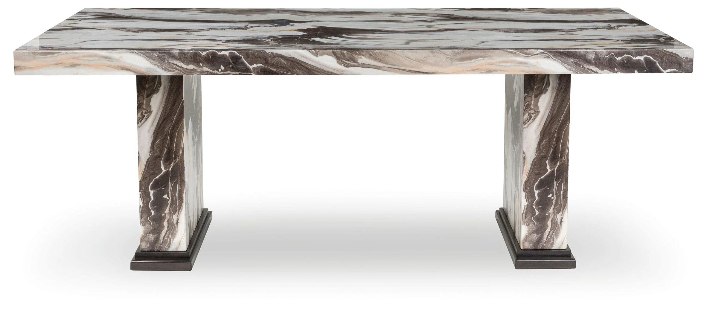 Jeshina Dark Brown/Beige Dining Table - Image 2