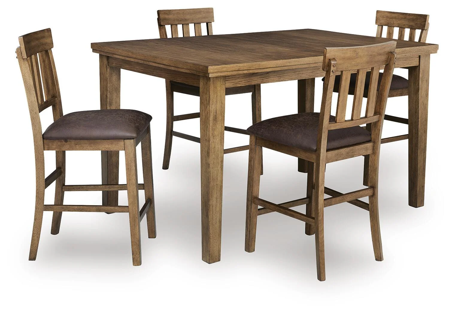 Urbinforte Light Brown Counter Height Dining Table and 4 Barstools - Image 2
