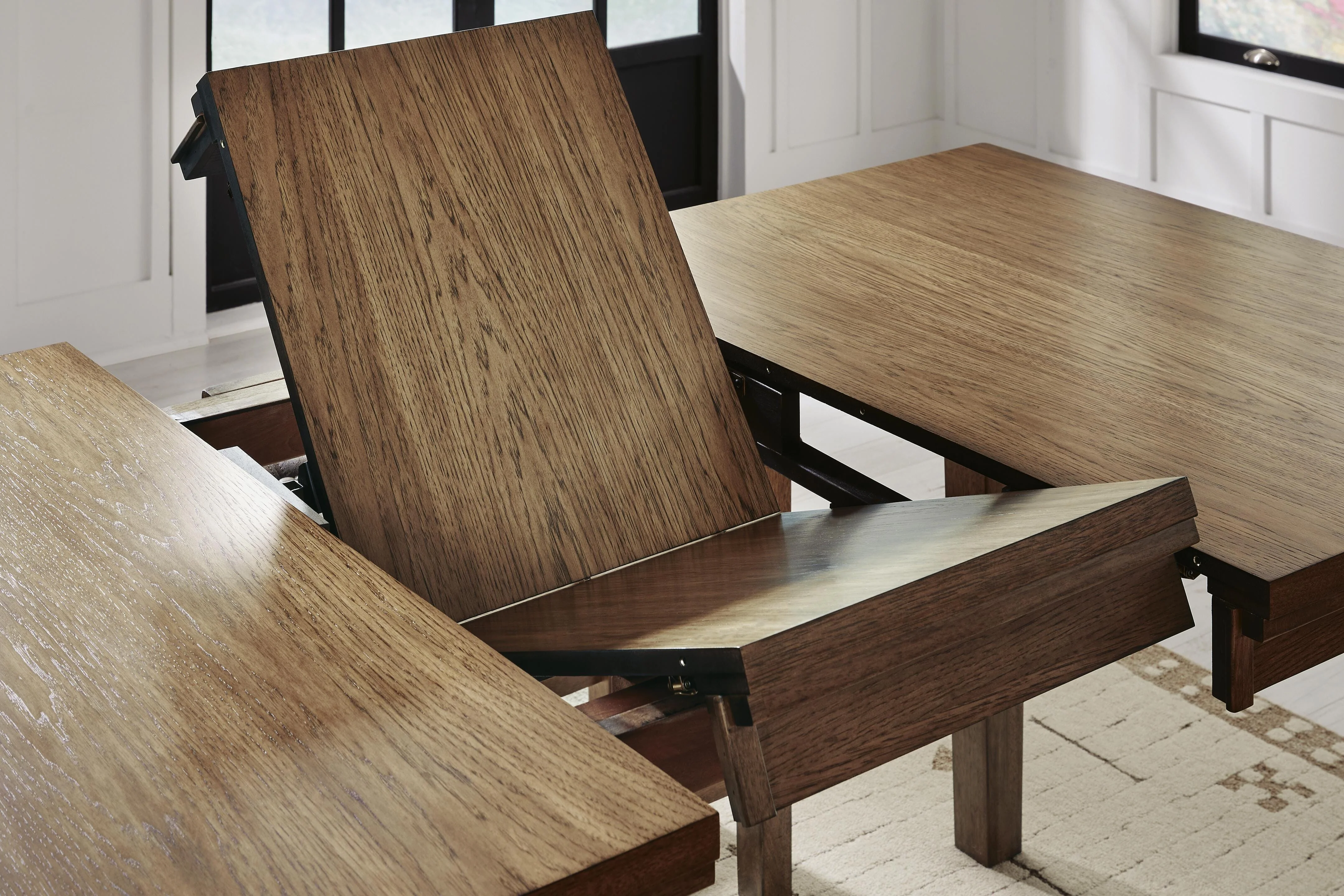 Urbinforte Light Brown Counter Height Dining Table and 4 Barstools and Bench - Image 3