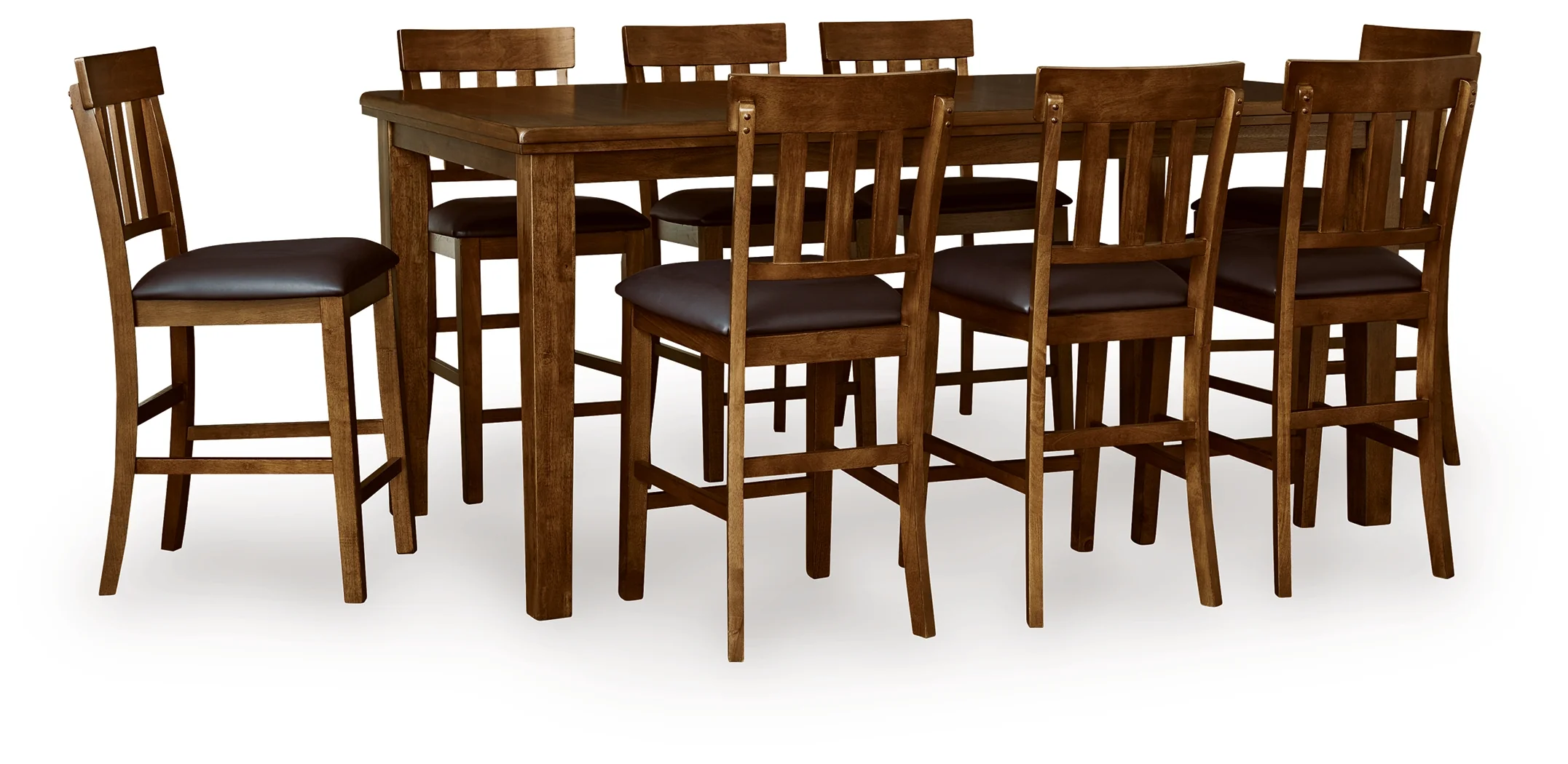 Ralene Medium Brown Counter Height Dining Table and 8 Barstools - Image 2