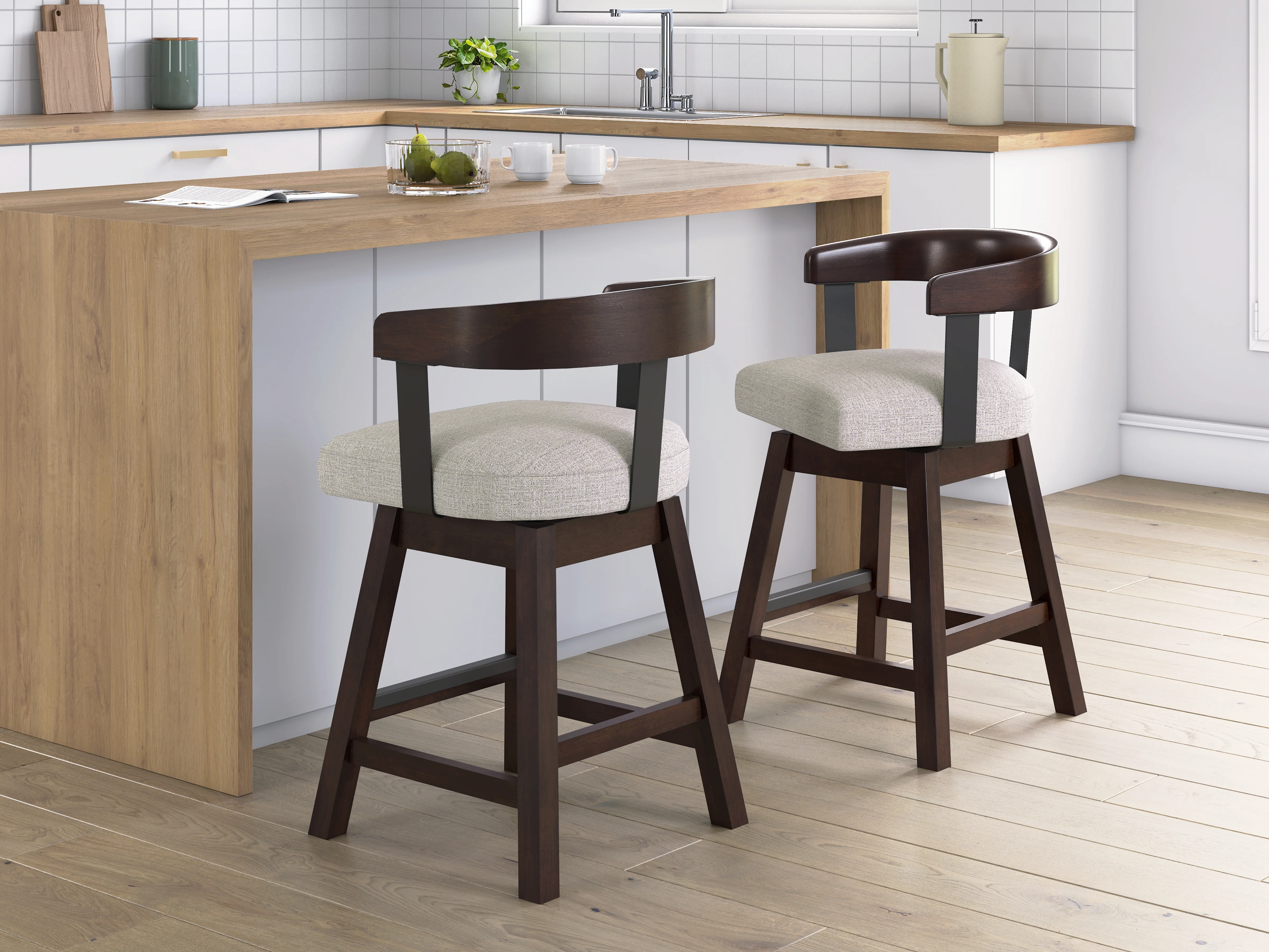 Haddigan Dark Brown Counter Height Barstool - Image 3