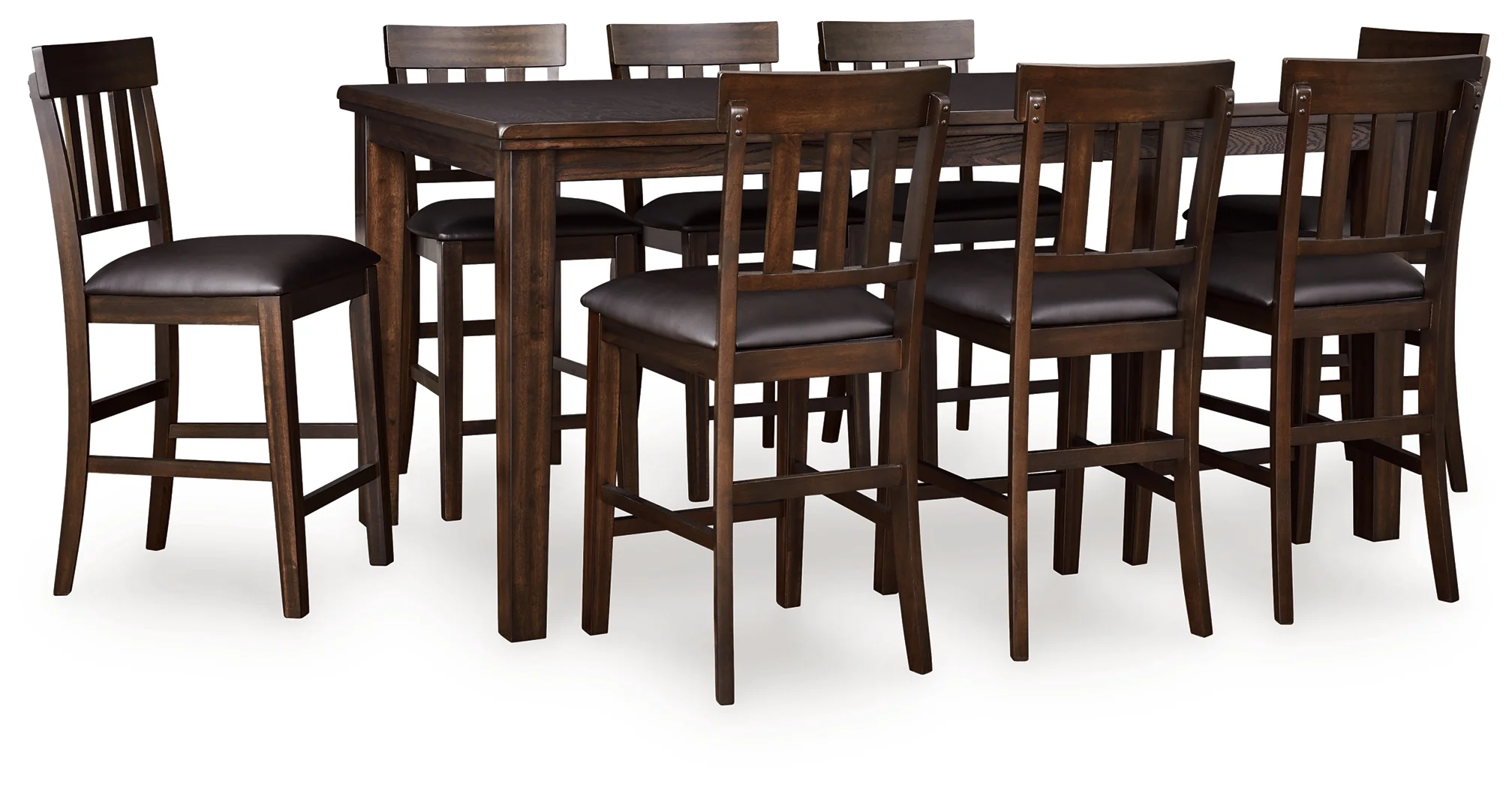 Haddigan Dark Brown Counter Height Dining Table and 8 Barstools - Image 2