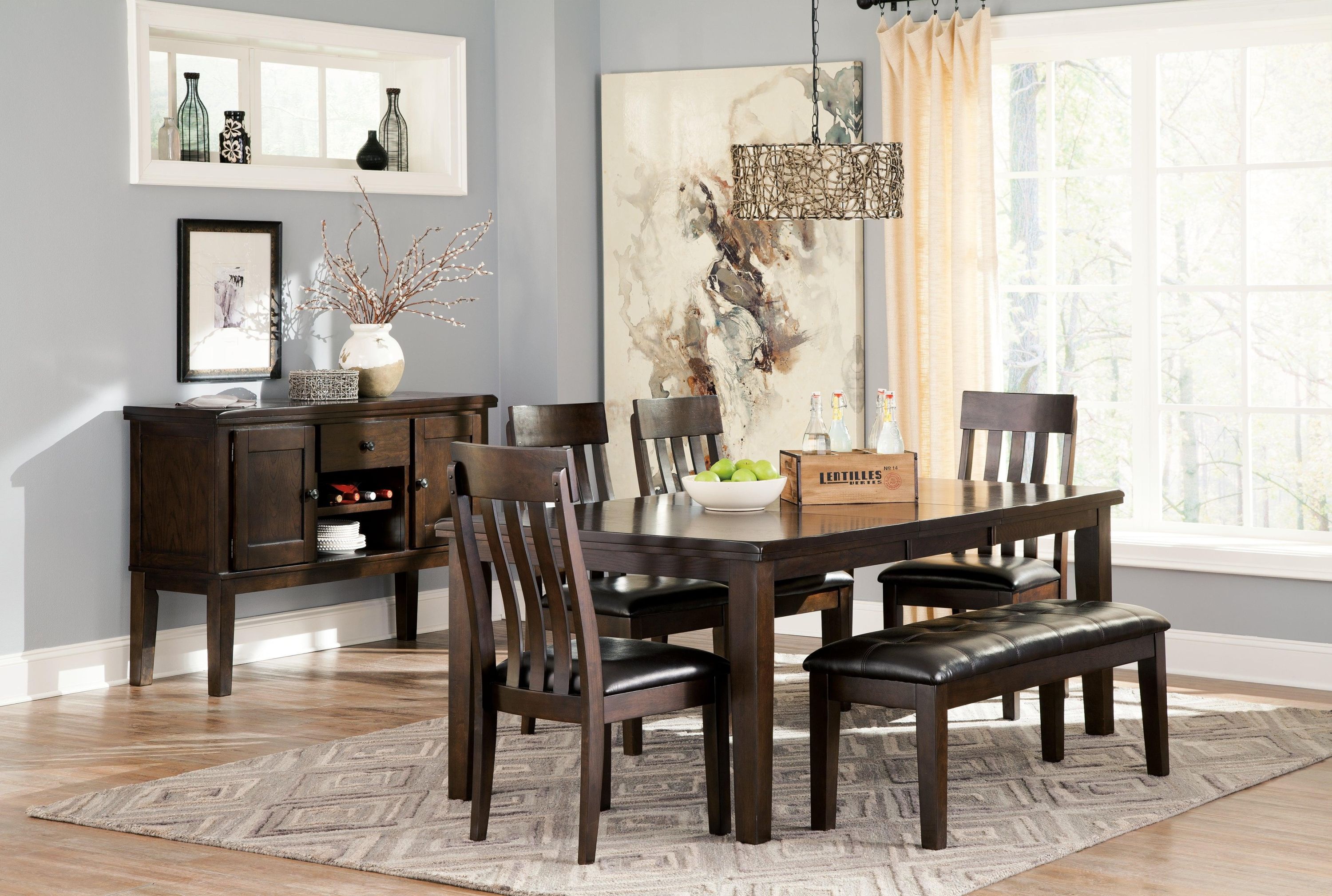 Haddigan Dark Brown Dining Bench - Image 3