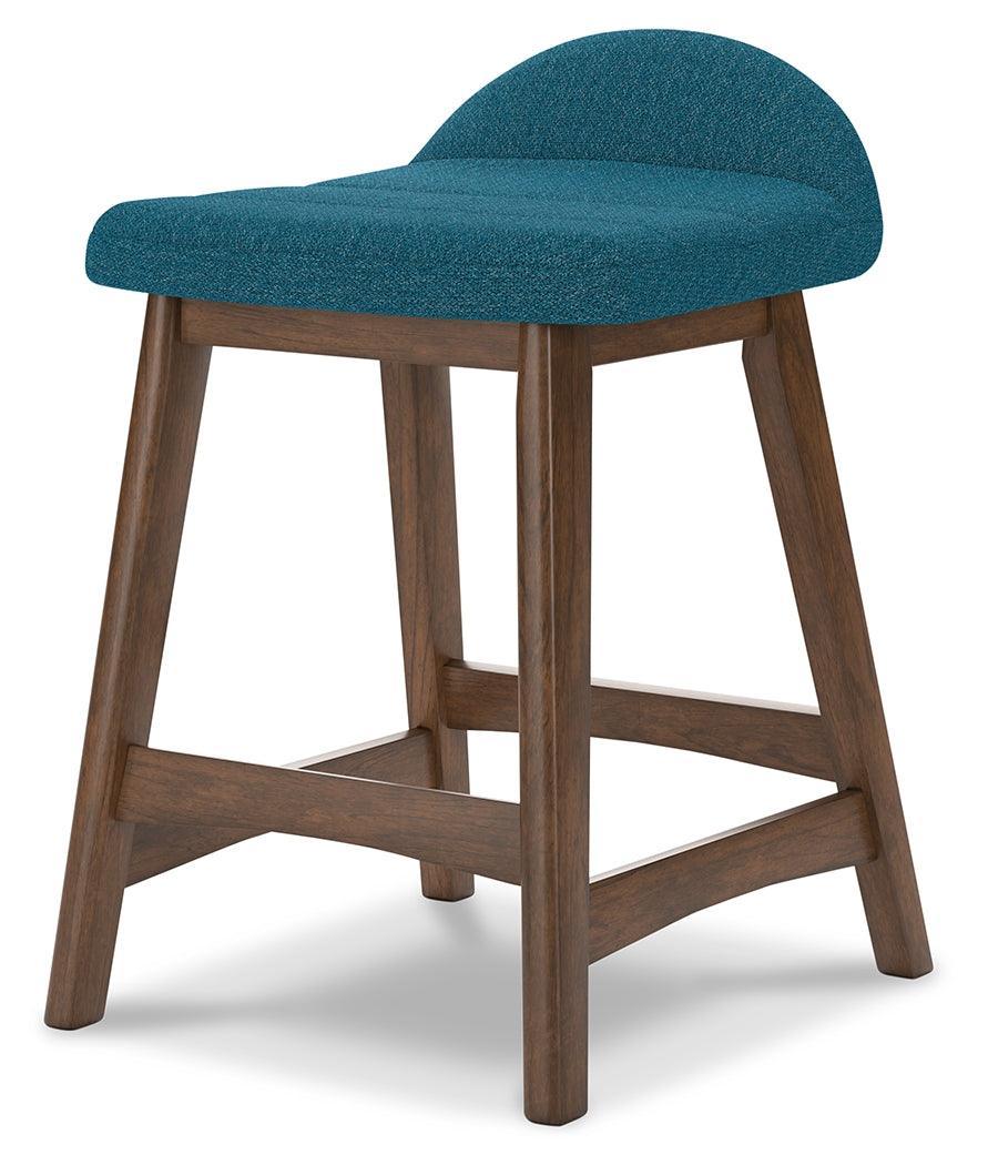 Lyncott Blue Brown Counter Height Bar Stool - Image 3