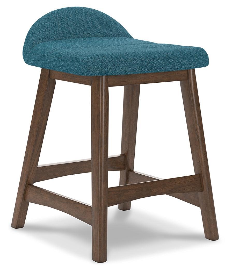 Lyncott Blue Brown Counter Height Bar Stool - Image 2
