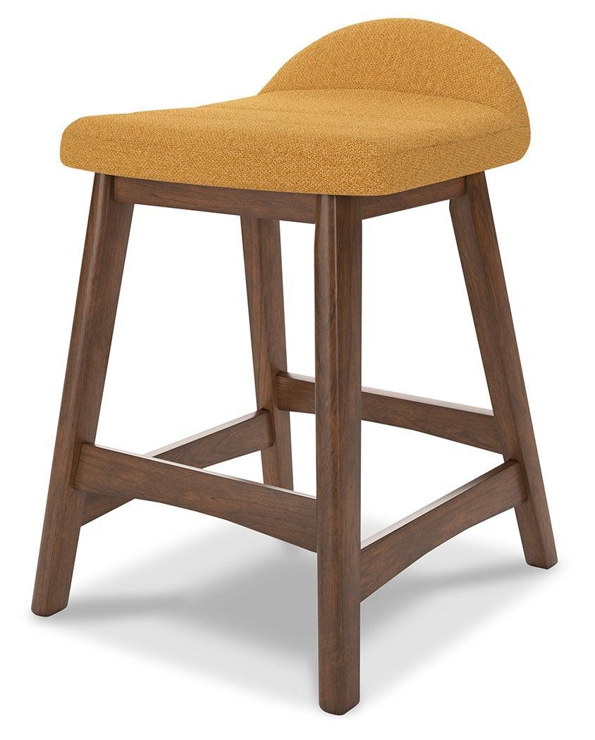 Lyncott Mustard Brown Counter Height Bar Stool - Image 3