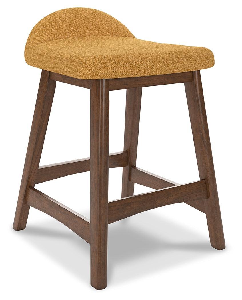 Lyncott Mustard Brown Counter Height Bar Stool - Image 2