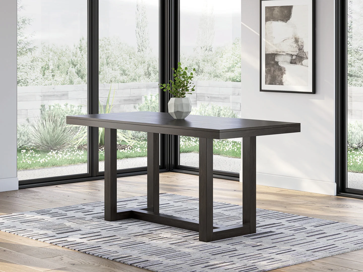 Neymorton Dark Grayish Brown Counter Height Dining Table - Image 1