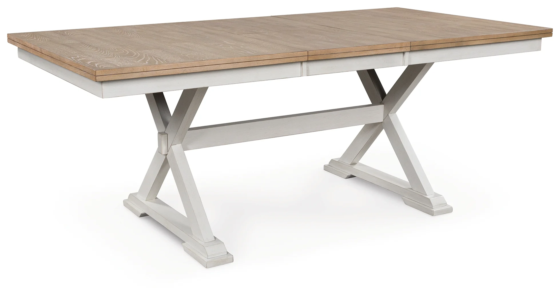 Purlaney Antique White/Natural Dining Butterfly Extension Table - Image 1