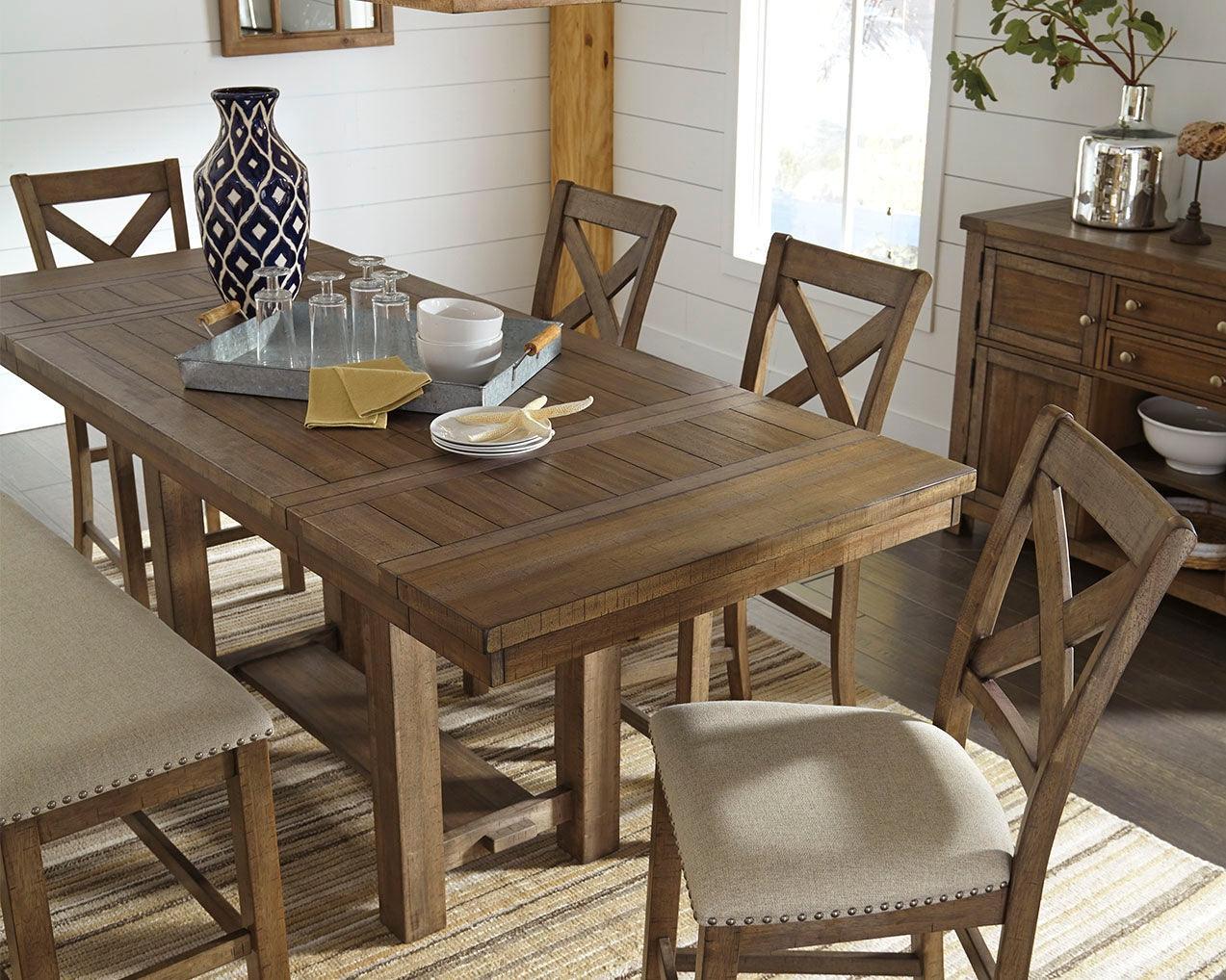 Moriville Grayish Brown Counter Height Dining Extension Table - Image 1