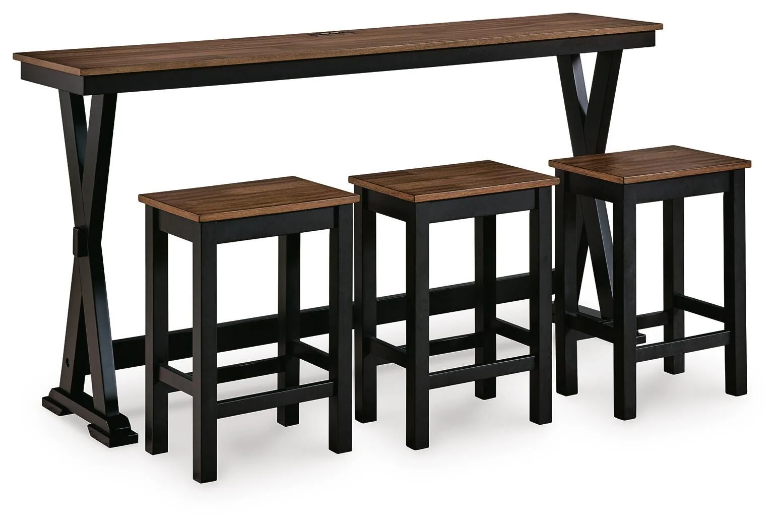 Wildenauer Brown/Black Counter Height Dining Table and 3 Barstools Set - Image 2