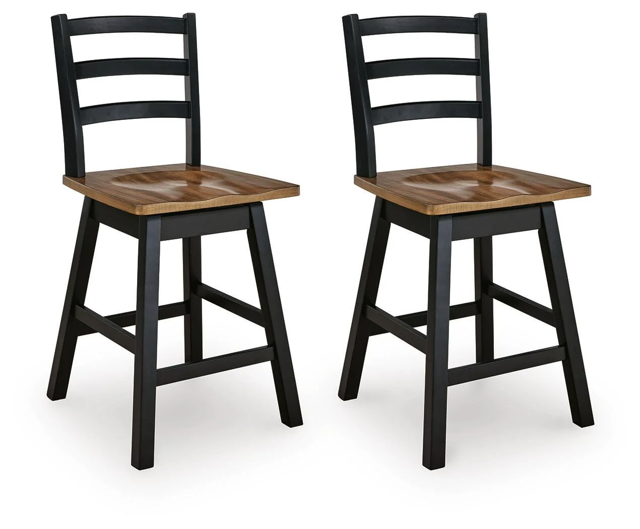 Wildenauer Brown/Black Counter Height Swivel Barstool - Image 2
