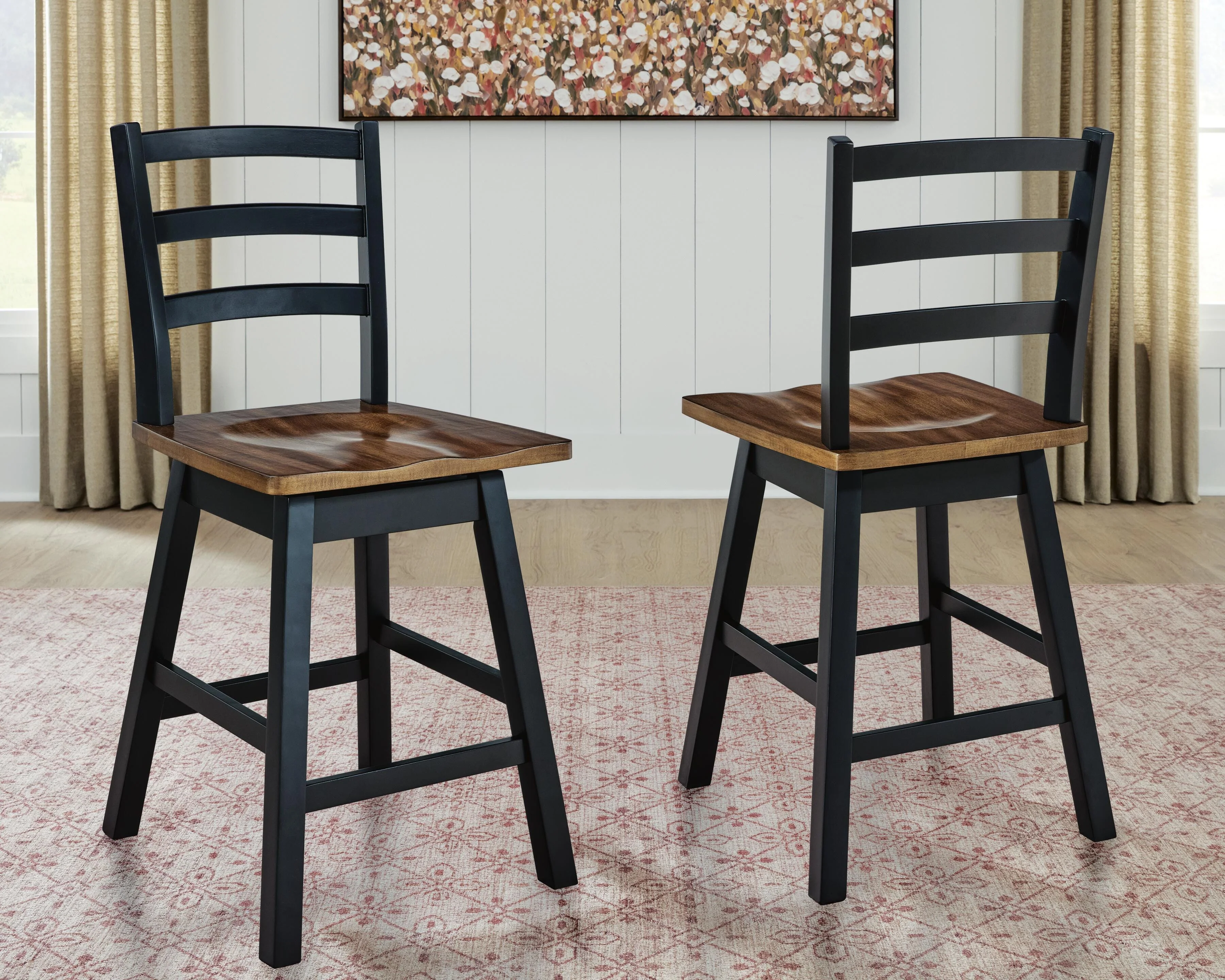 Wildenauer Brown/Black Counter Height Swivel Barstool - Image 3