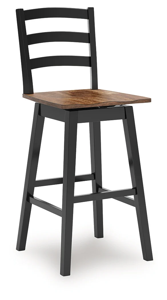 Wildenauer Brown/Black Bar Height Bar Stool - Image 2