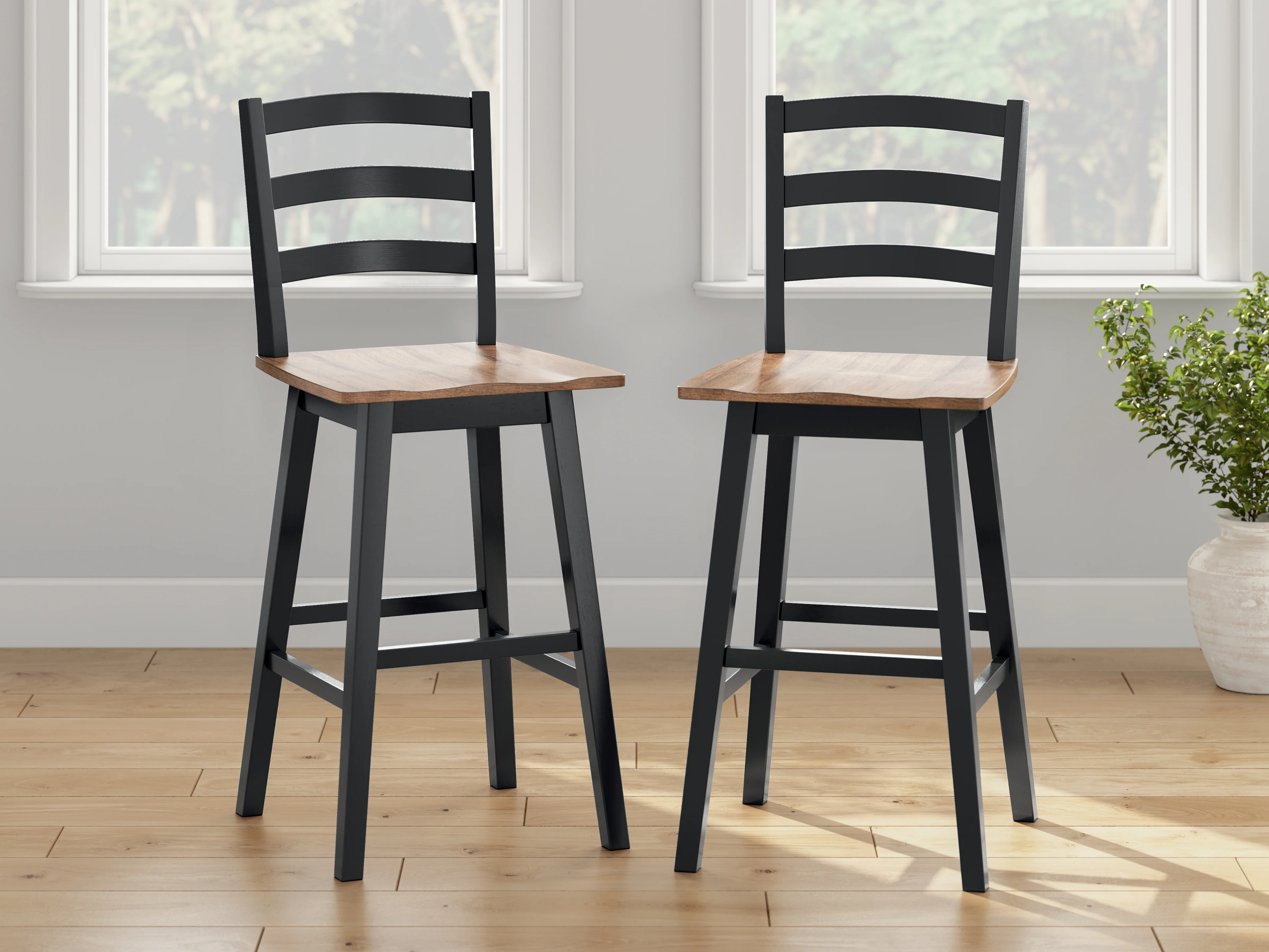 Wildenauer Brown/Black Bar Height Bar Stool - Image 3