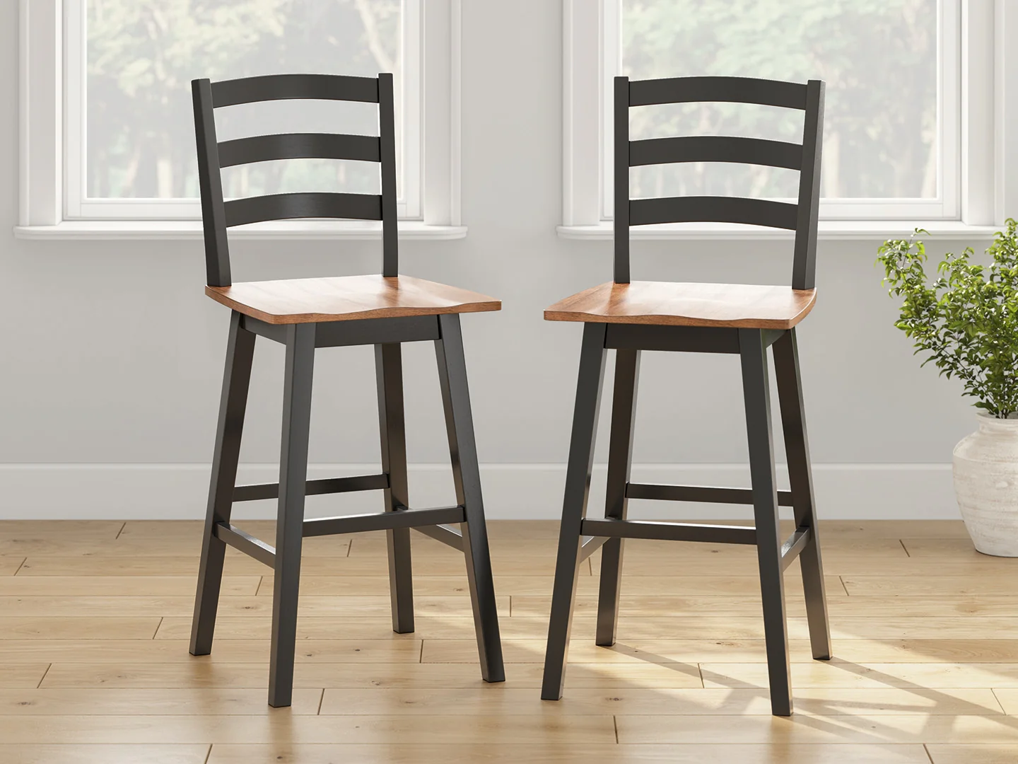 Wildenauer Brown/Black Bar Height Bar Stool - Image 1
