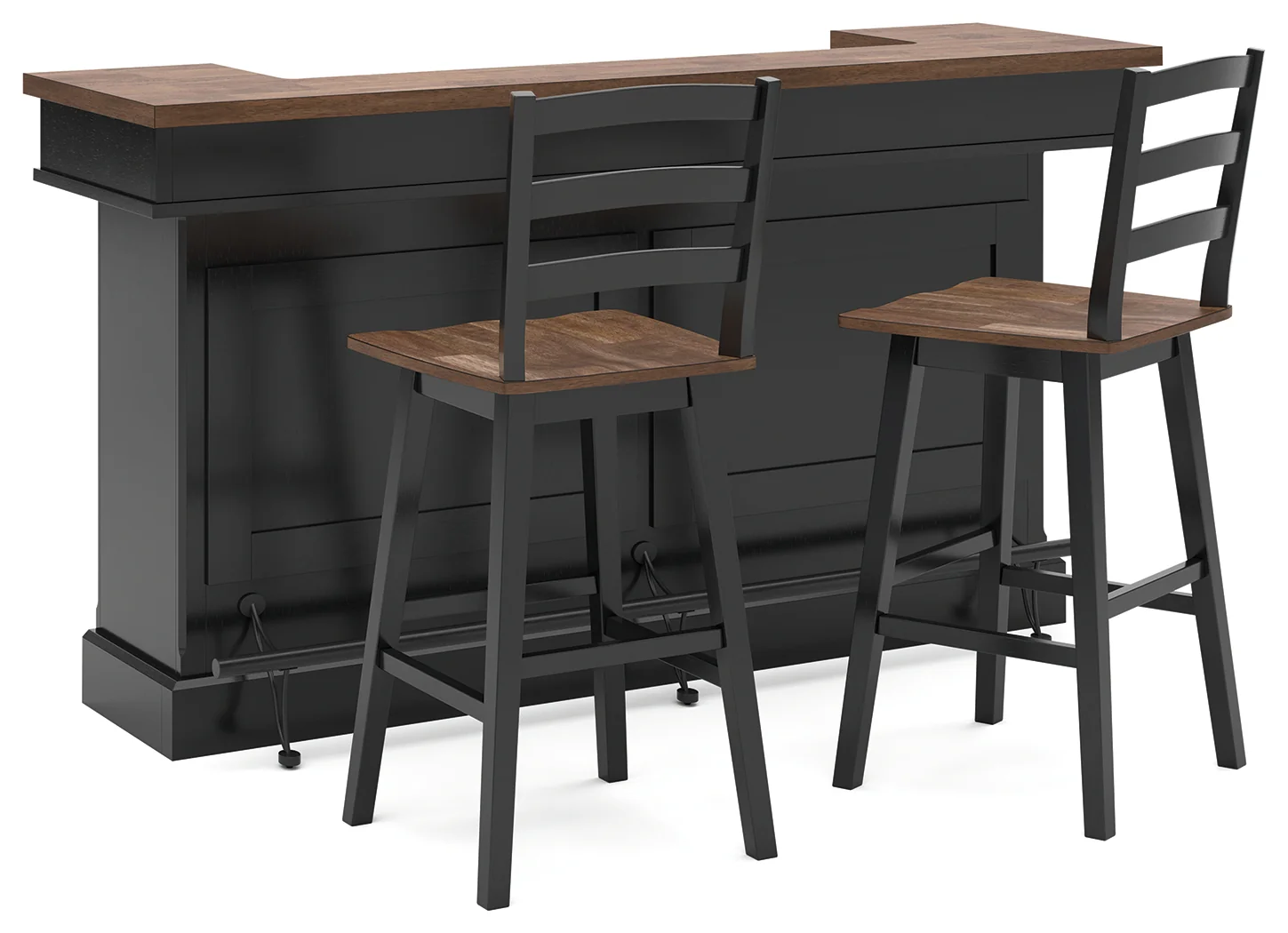 Wildenauer Brown/Black Bar and 2 Bar Height Barstools - Image 2