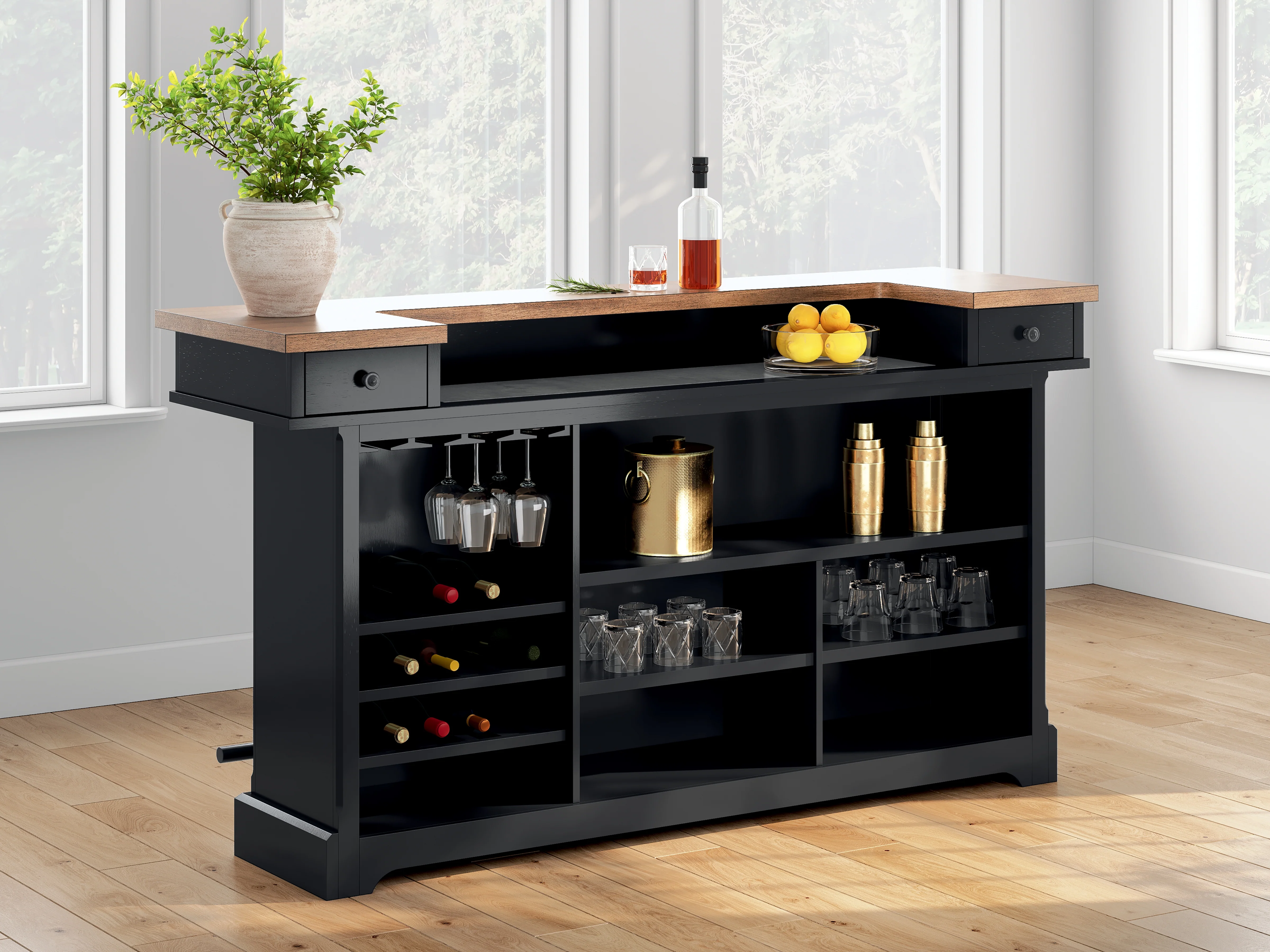Wildenauer Brown/Black 78" Bar - Image 3