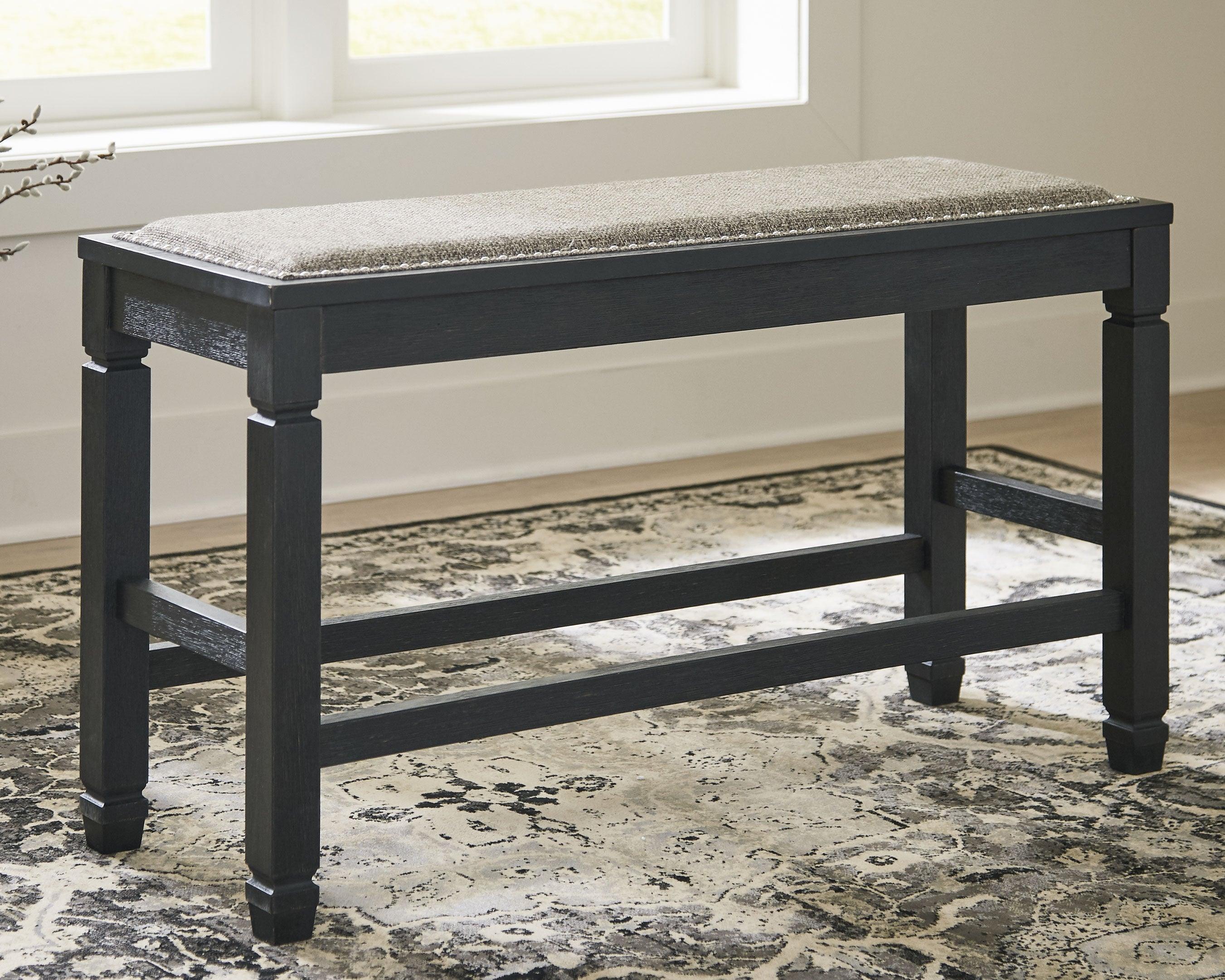 Tyler Creek Antique Black Counter Height Dining Bench - Image 3