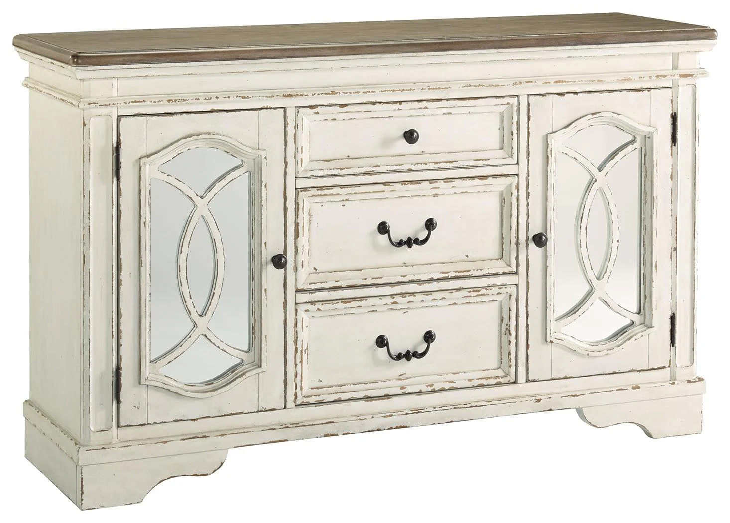 Realyn Chipped White Dining Server - Image 2