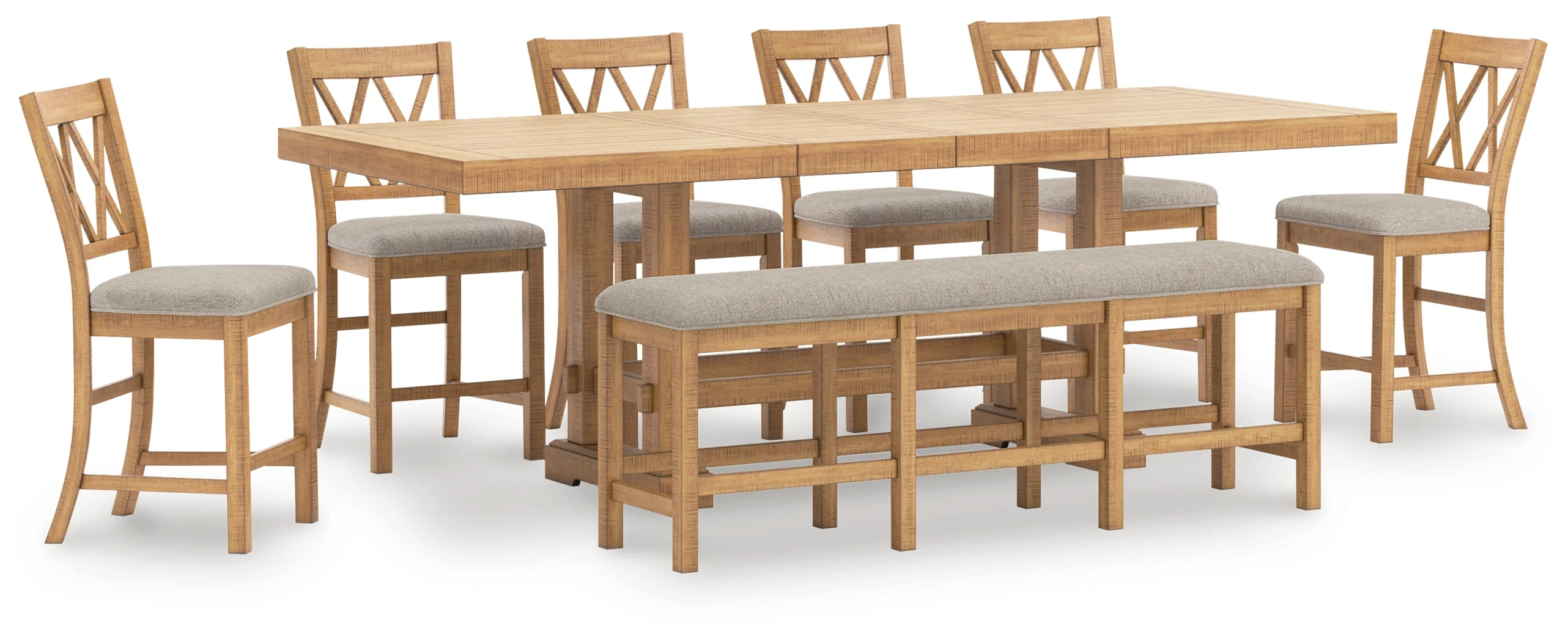 Havonplane Brown Counter Height Dining Table and 6 Barstools and Bench - Image 2