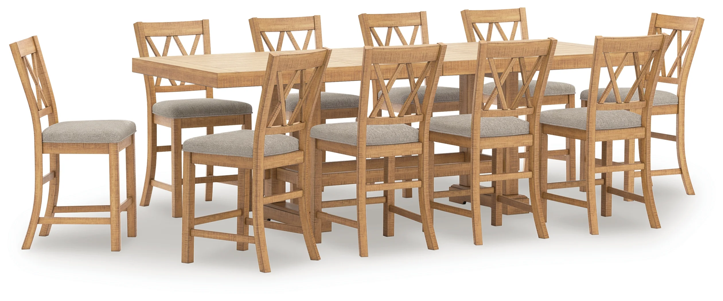 Havonplane Brown Counter Height Dining Table and 10 Barstools - Image 2