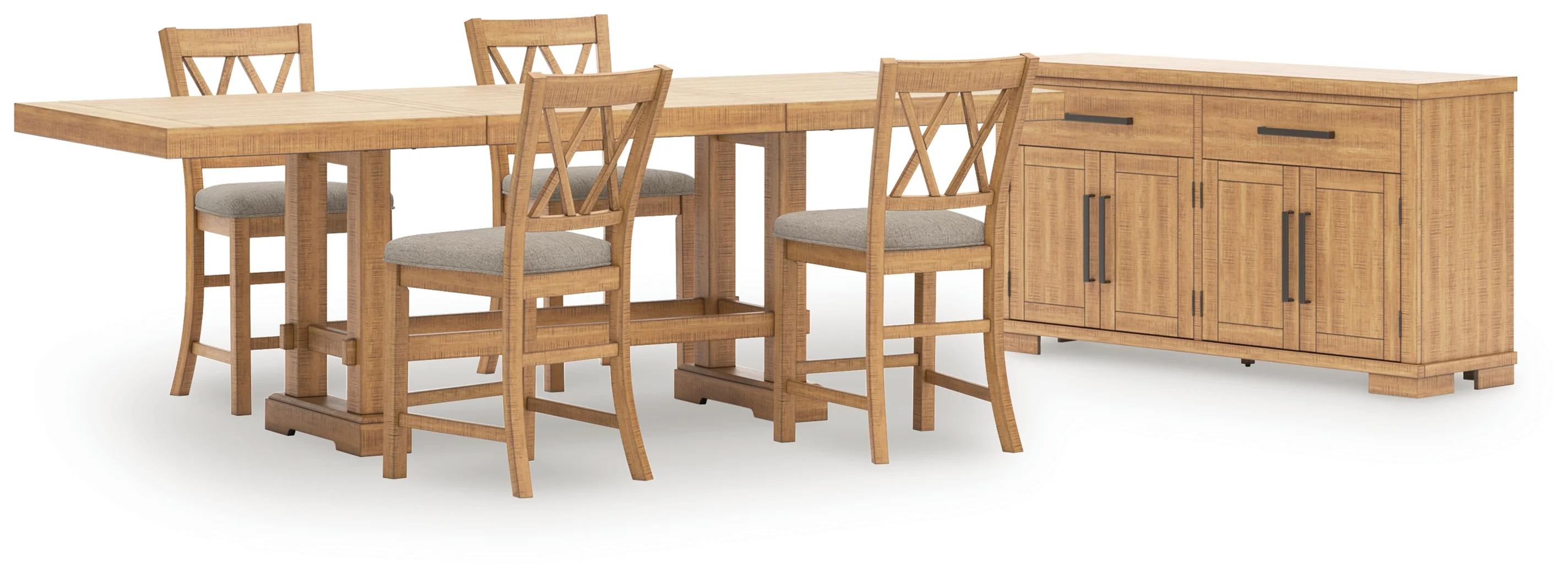 Havonplane Brown Counter Height Dining Table and 4 Barstools with Storage - Image 2