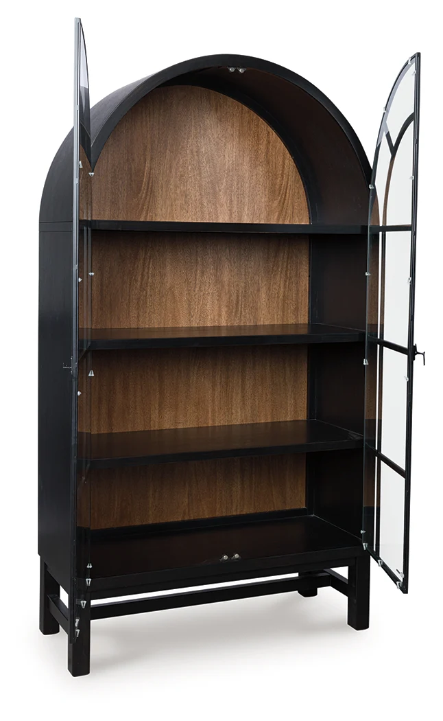 Greddinton Black/Brown Display Cabinet