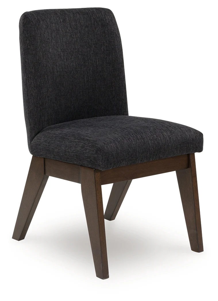 Dilenno Dark Brown Chenille Dining Chair - Image 2