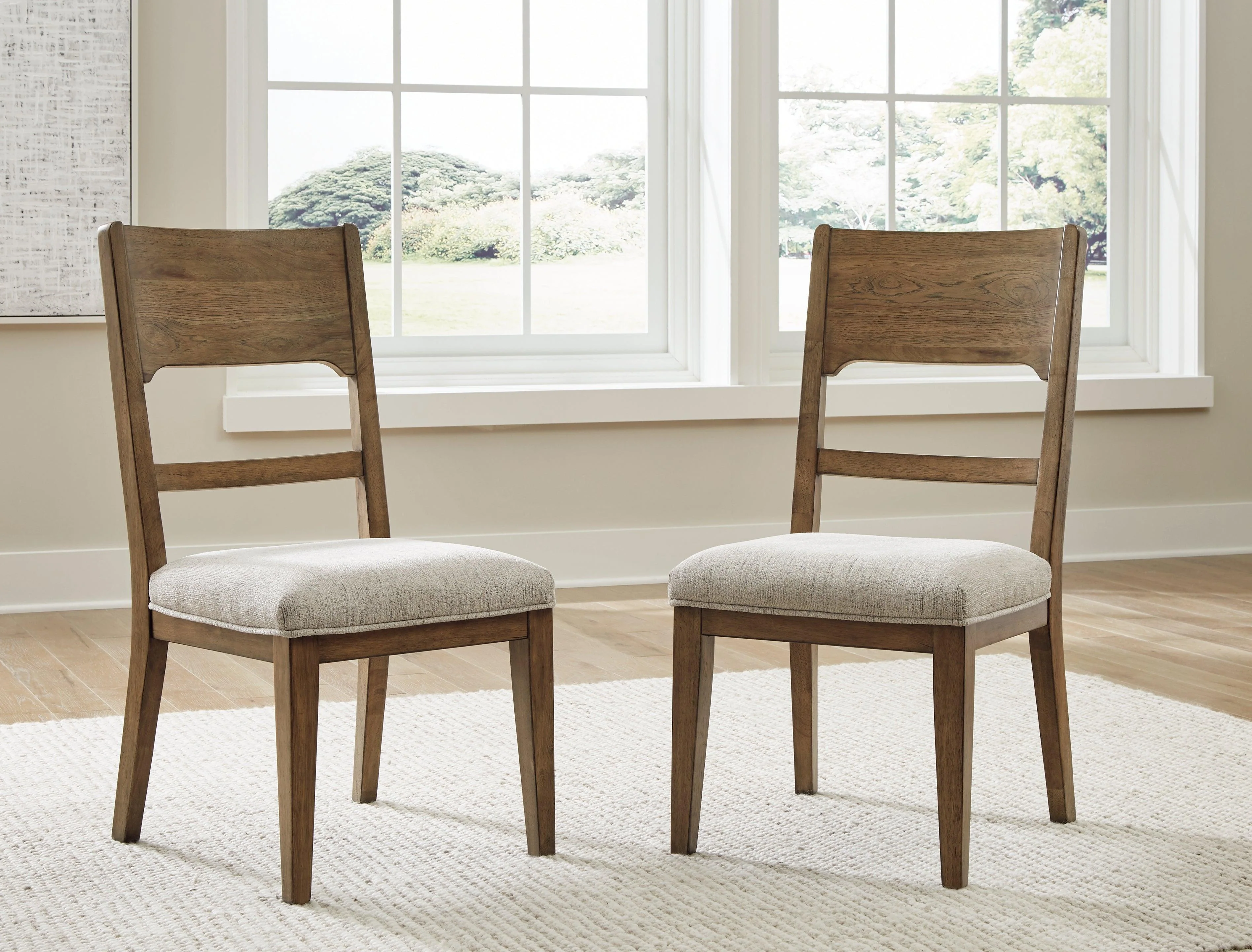 Cabalynn Oatmeal Light Brown Dining Chair - Image 3