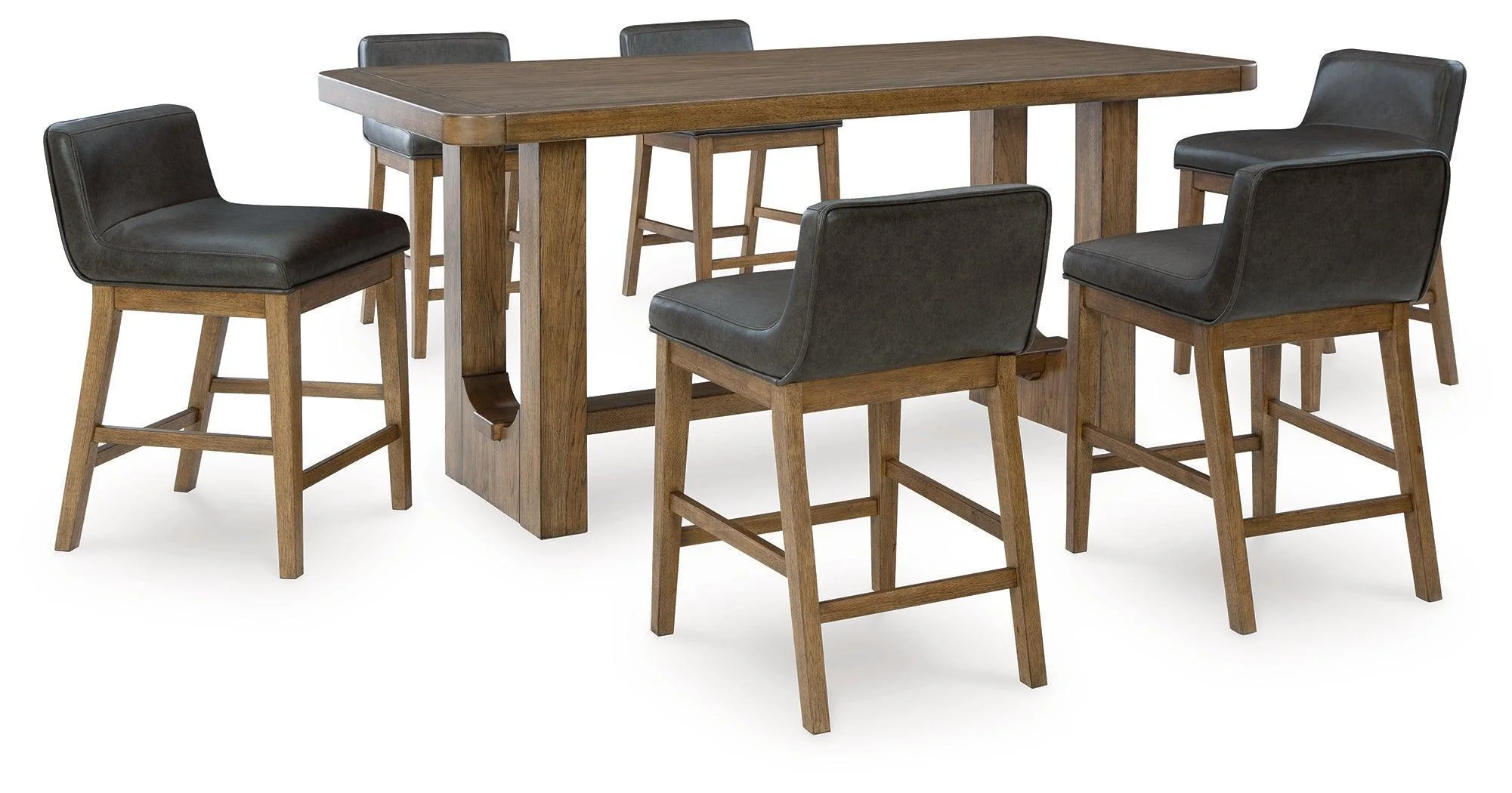 Cabalynn Light Brown Counter Height Dining Table and 6 Barstools - Image 3