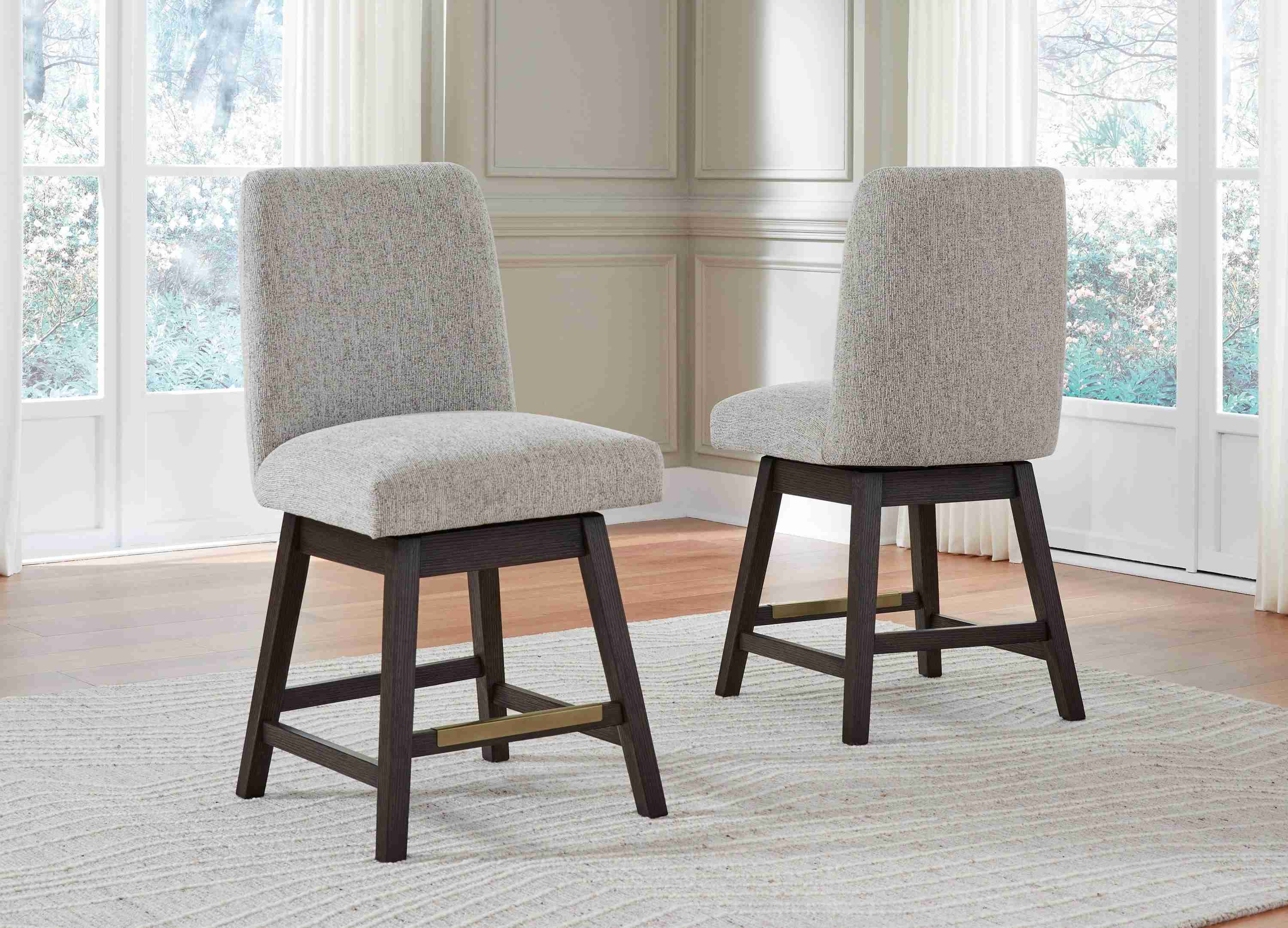 Burkhaus Beige/Dark Brown Counter Height Barstool - Image 3