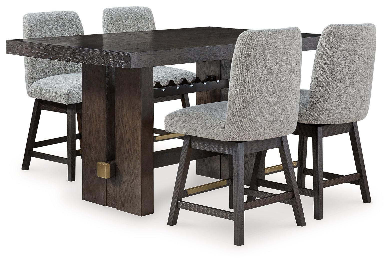 Burkhaus Dark Brown Counter Height Dining Table and 4 Barstools - Image 3