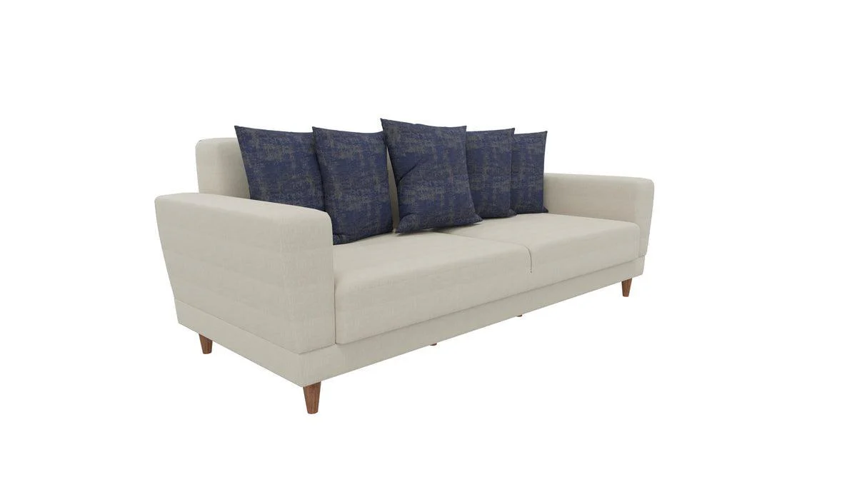 Dolce Cream Blue 3-Seater Sofa Bed - Image 3