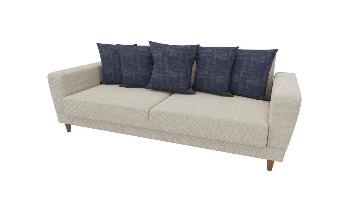 Dolce Cream Blue 3-Seater Sofa Bed - Image 2