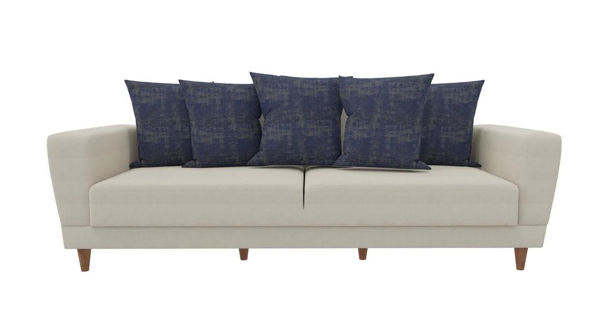 Dolce Cream Blue 3-Seater Sofa Bed