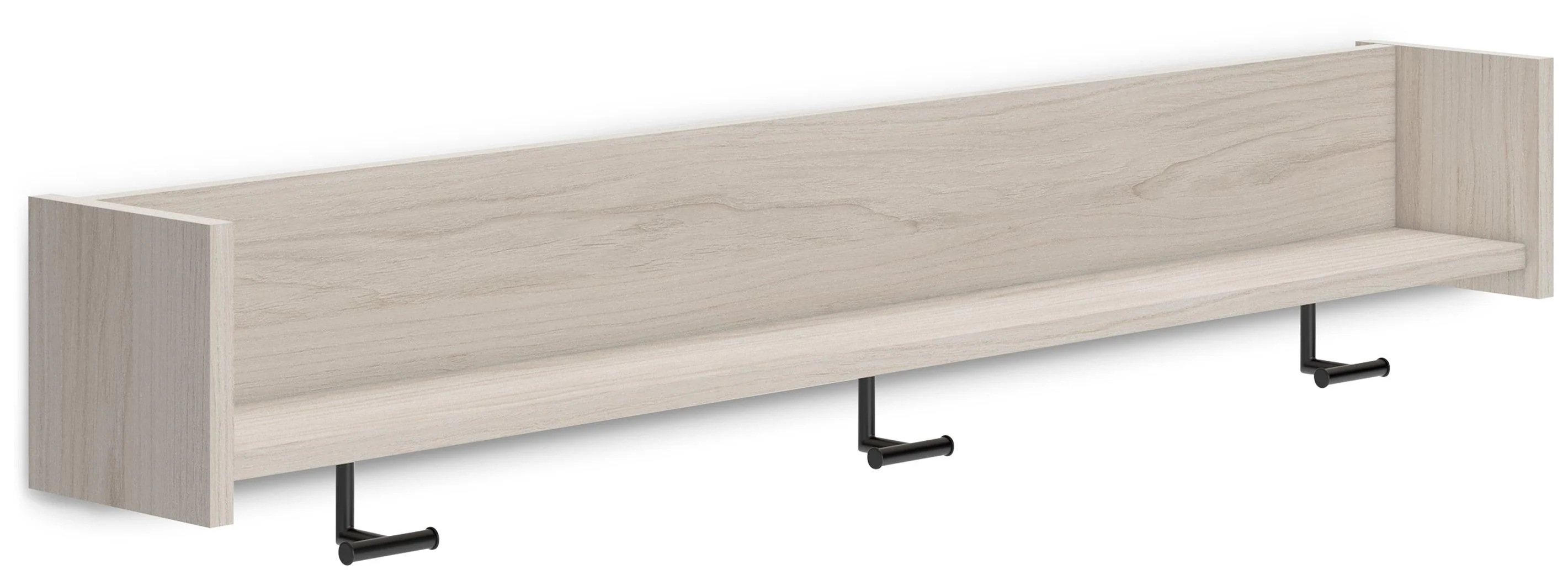 Socalle Light Natural Wall Mounted Coat Rack With Shelf - Image 2