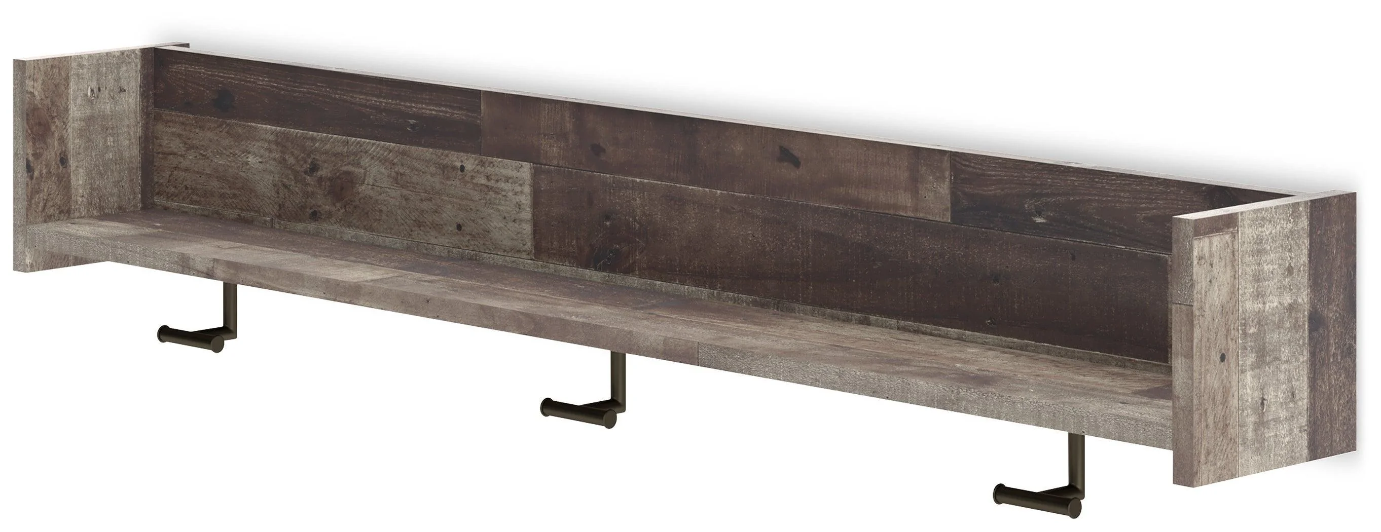 Neilsville Multi Gray Wall Mounted Coat Rack With Shelf - Image 3