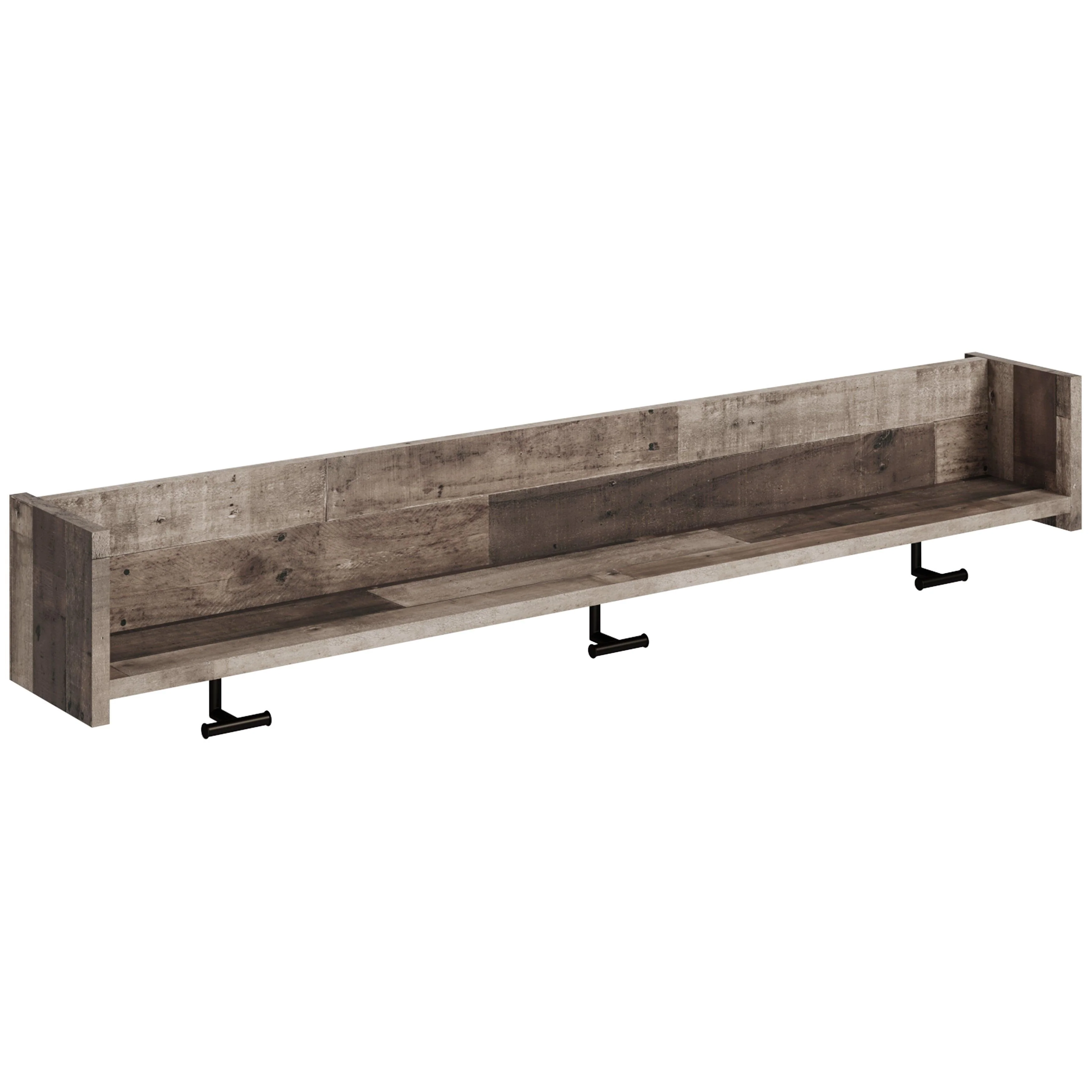 Neilsville Multi Gray Wall Mounted Coat Rack With Shelf - Image 2